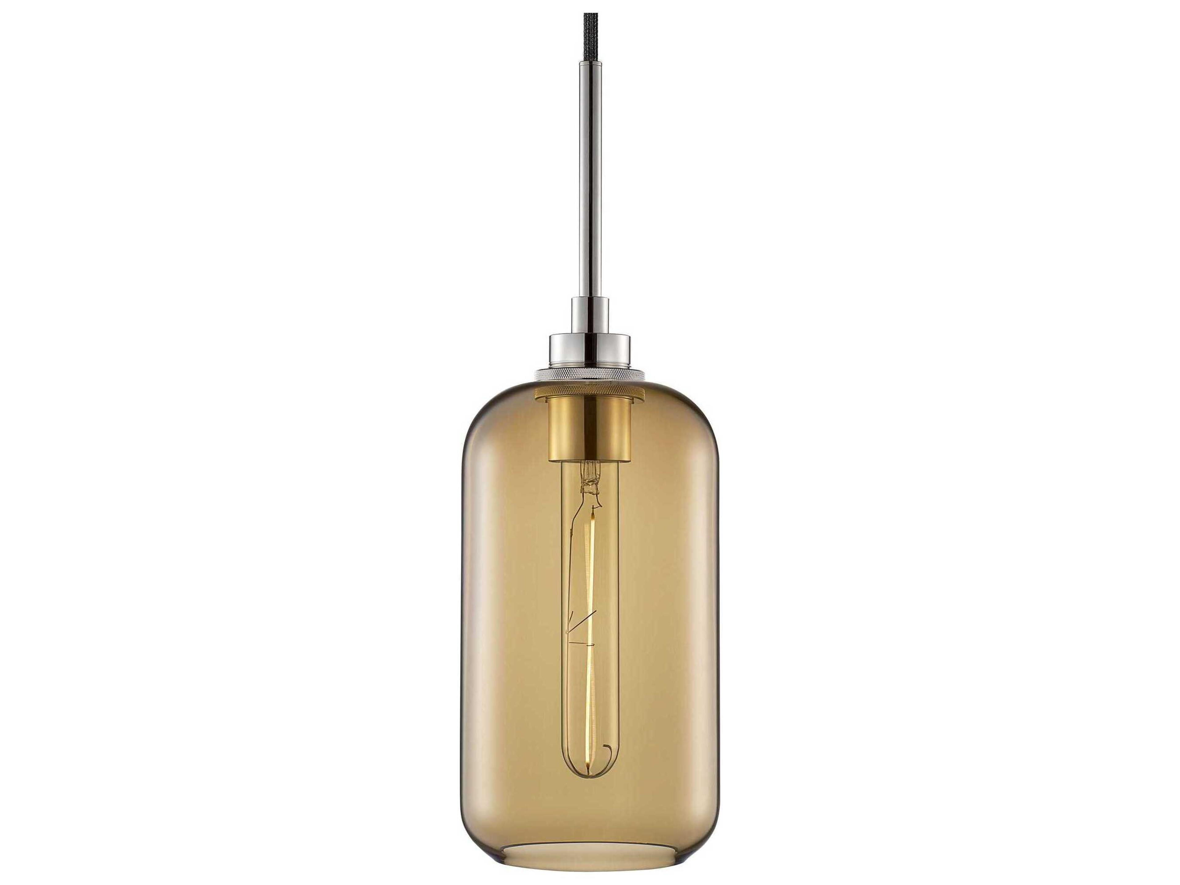 Niche Helio 1-Light Smoke Yellow Cylinder Mini Pendant