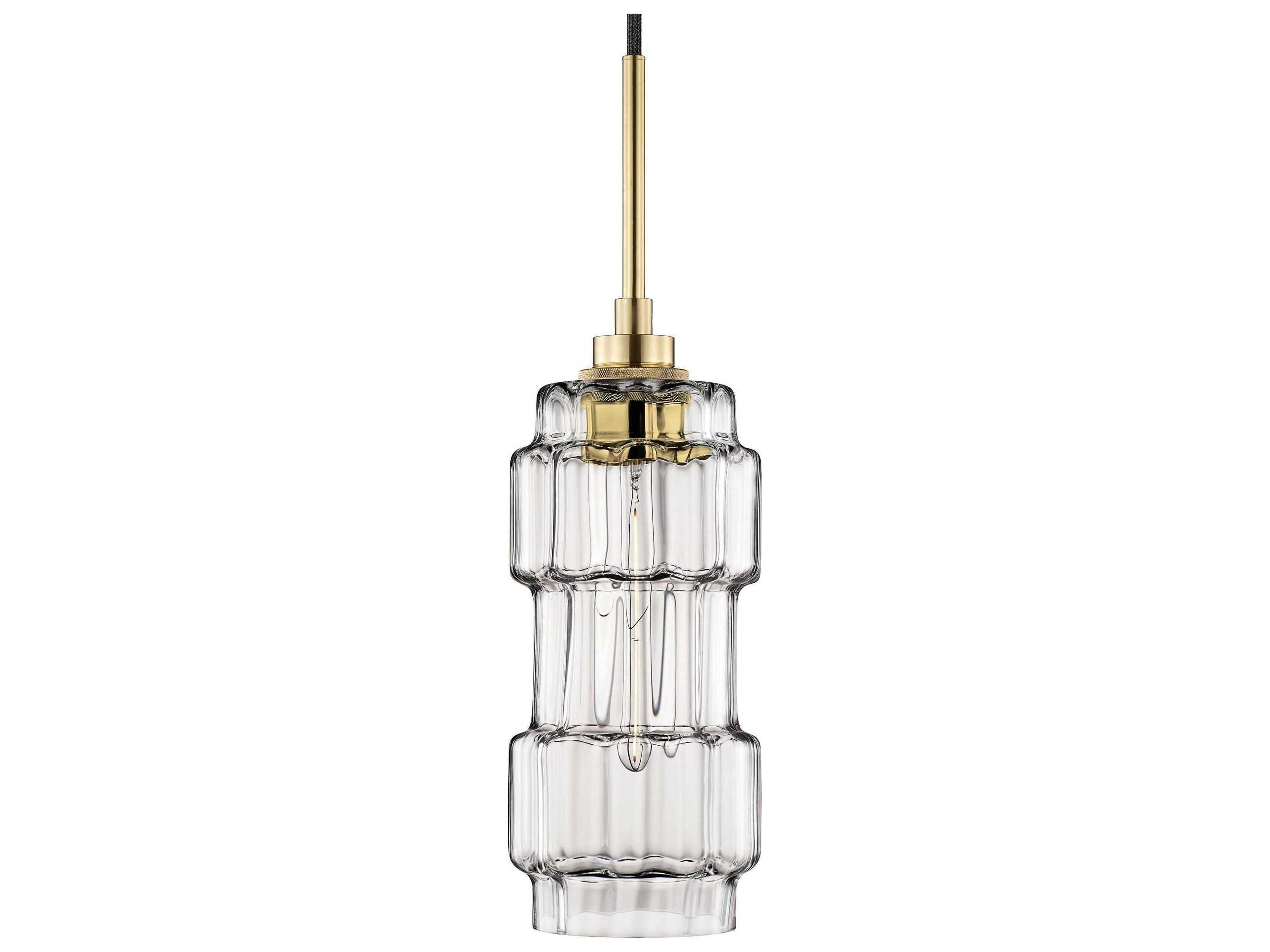 Niche Muralla 1-Light Clear Optique Cylinder Mini Pendant