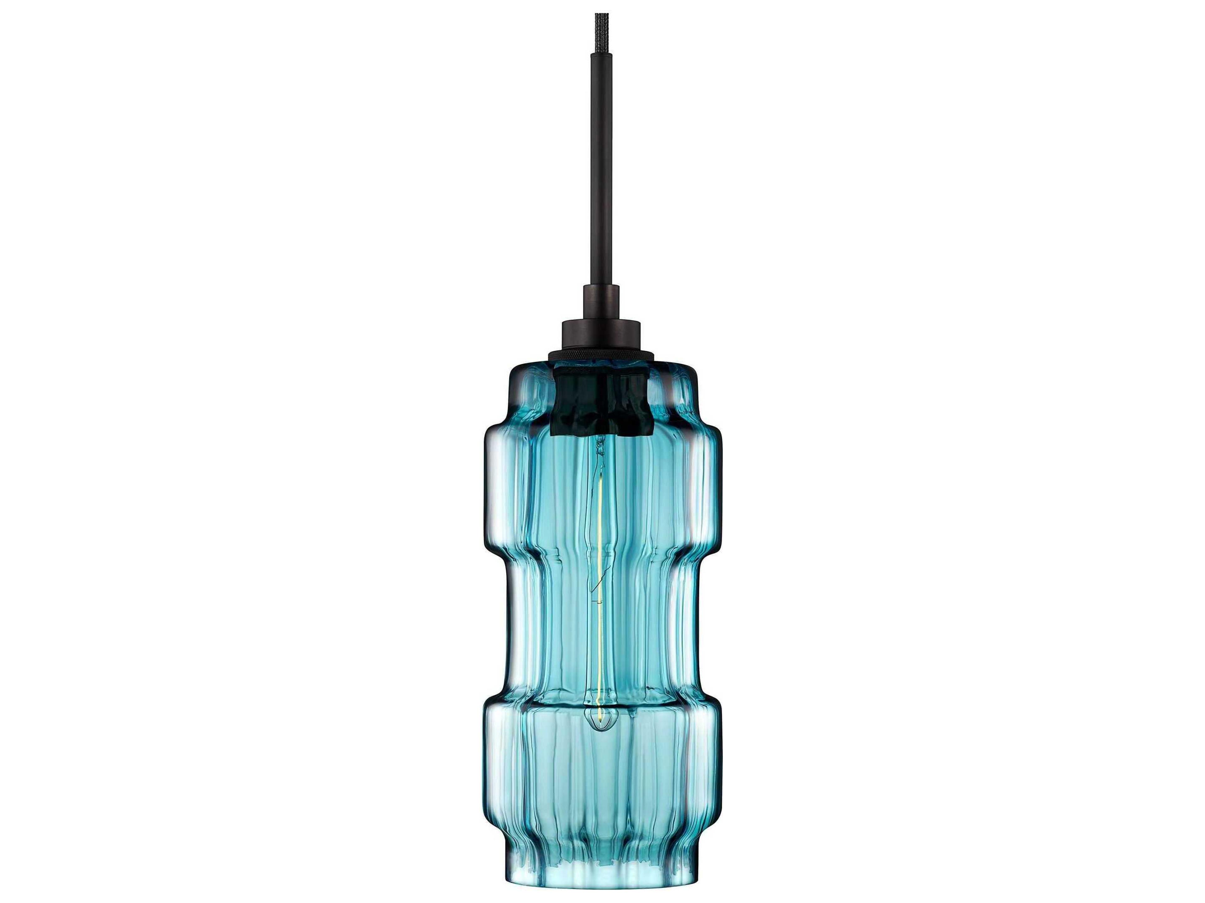Muralla 1-Light Condesa Optique Blue Cylinder Mini Pendant