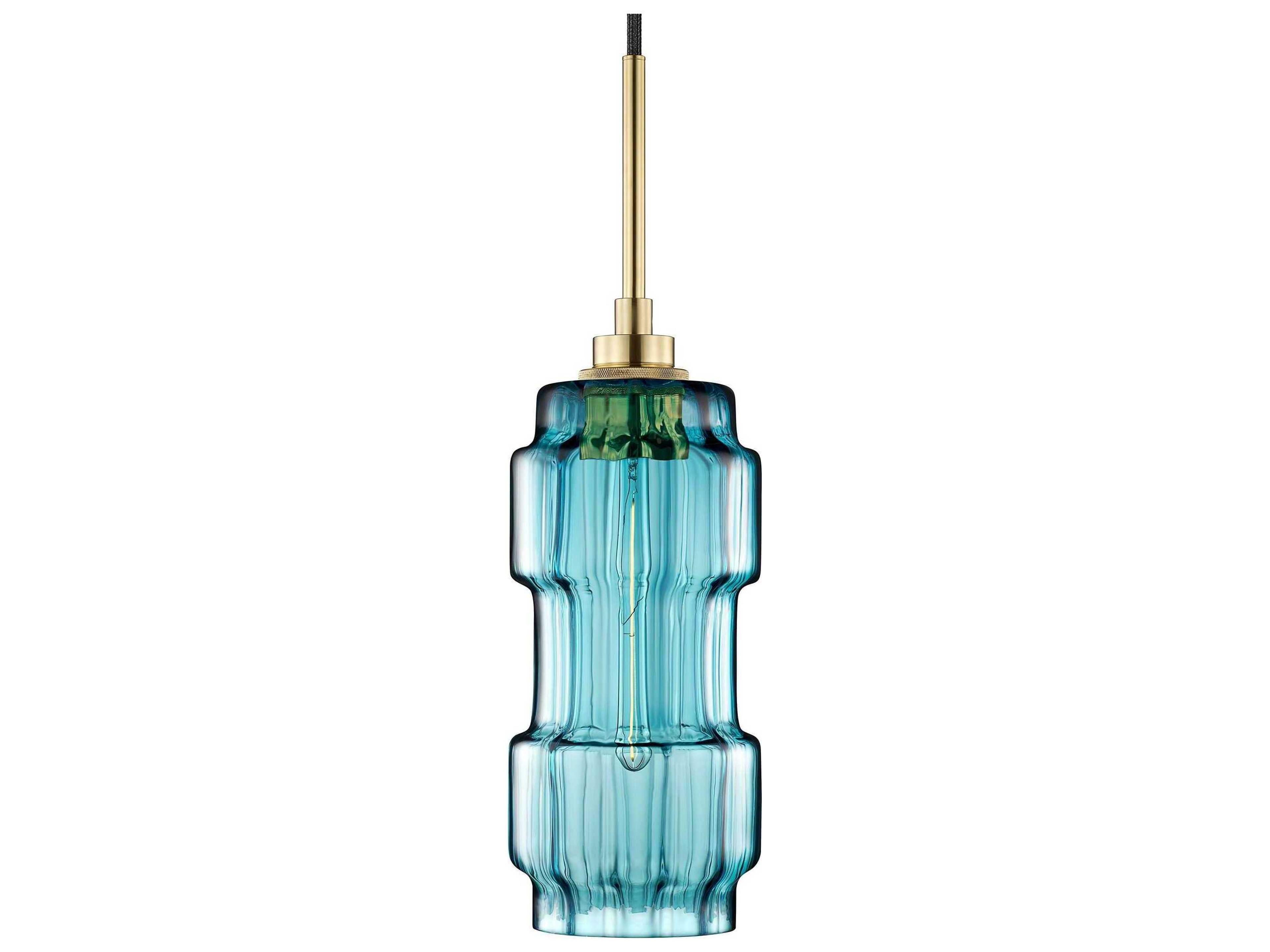 Niche Muralla 1-Light Condesa Optique Blue Cylinder Mini Pendant