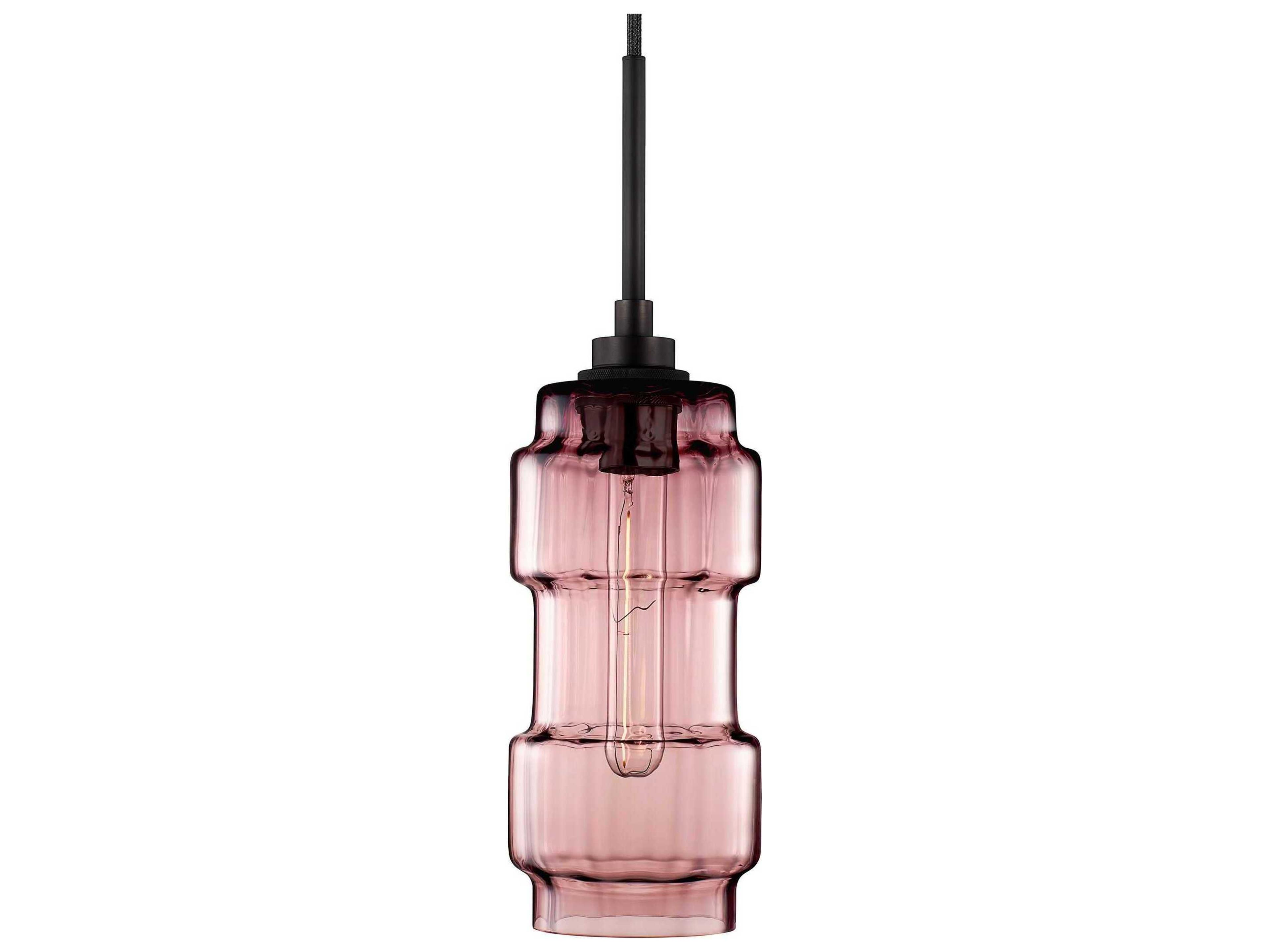 Muralla 1-Light Fig Optique Pink Cylinder Mini Pendant