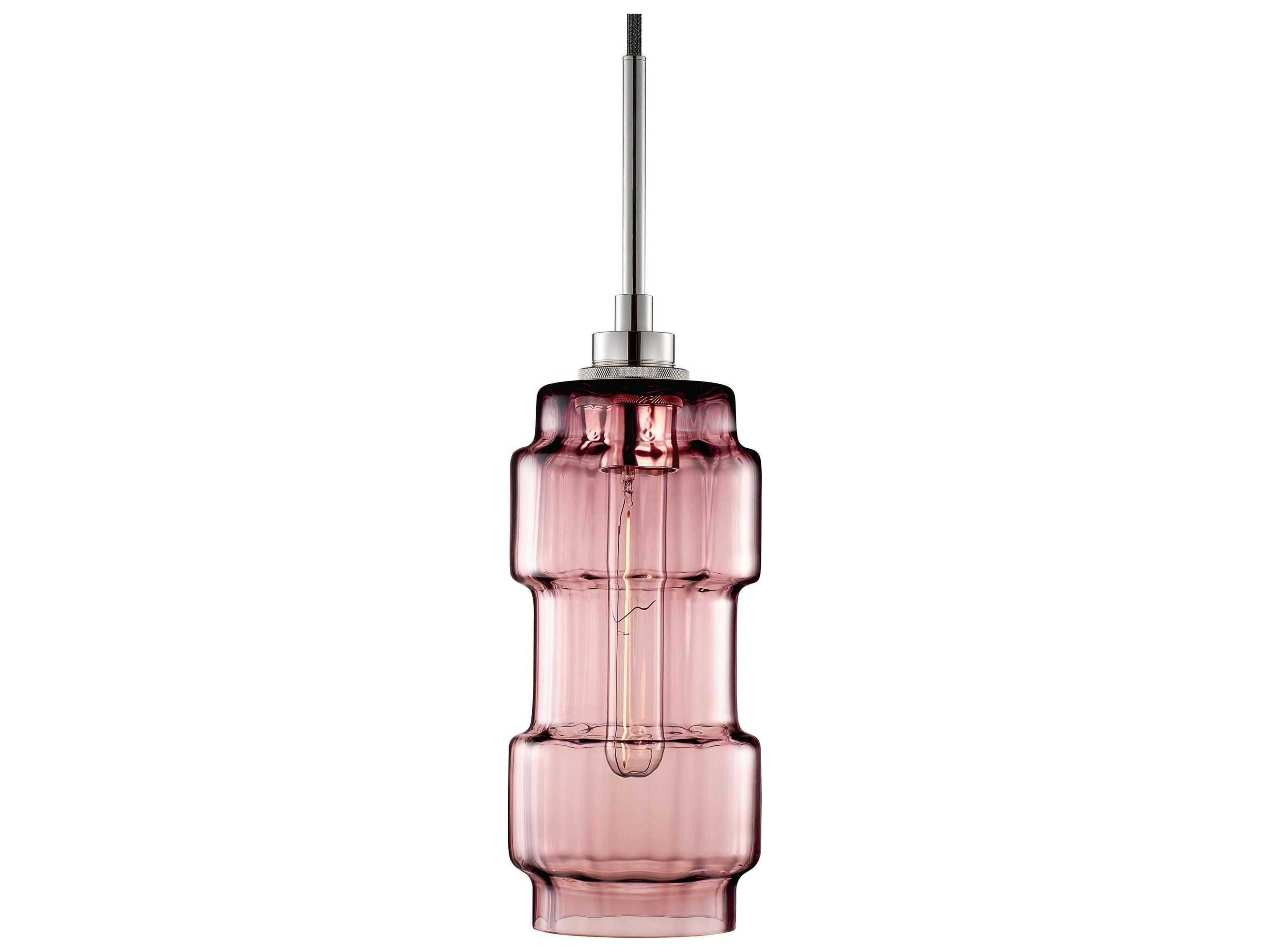 Niche Muralla 1-Light Fig Optique Pink Cylinder Mini Pendant