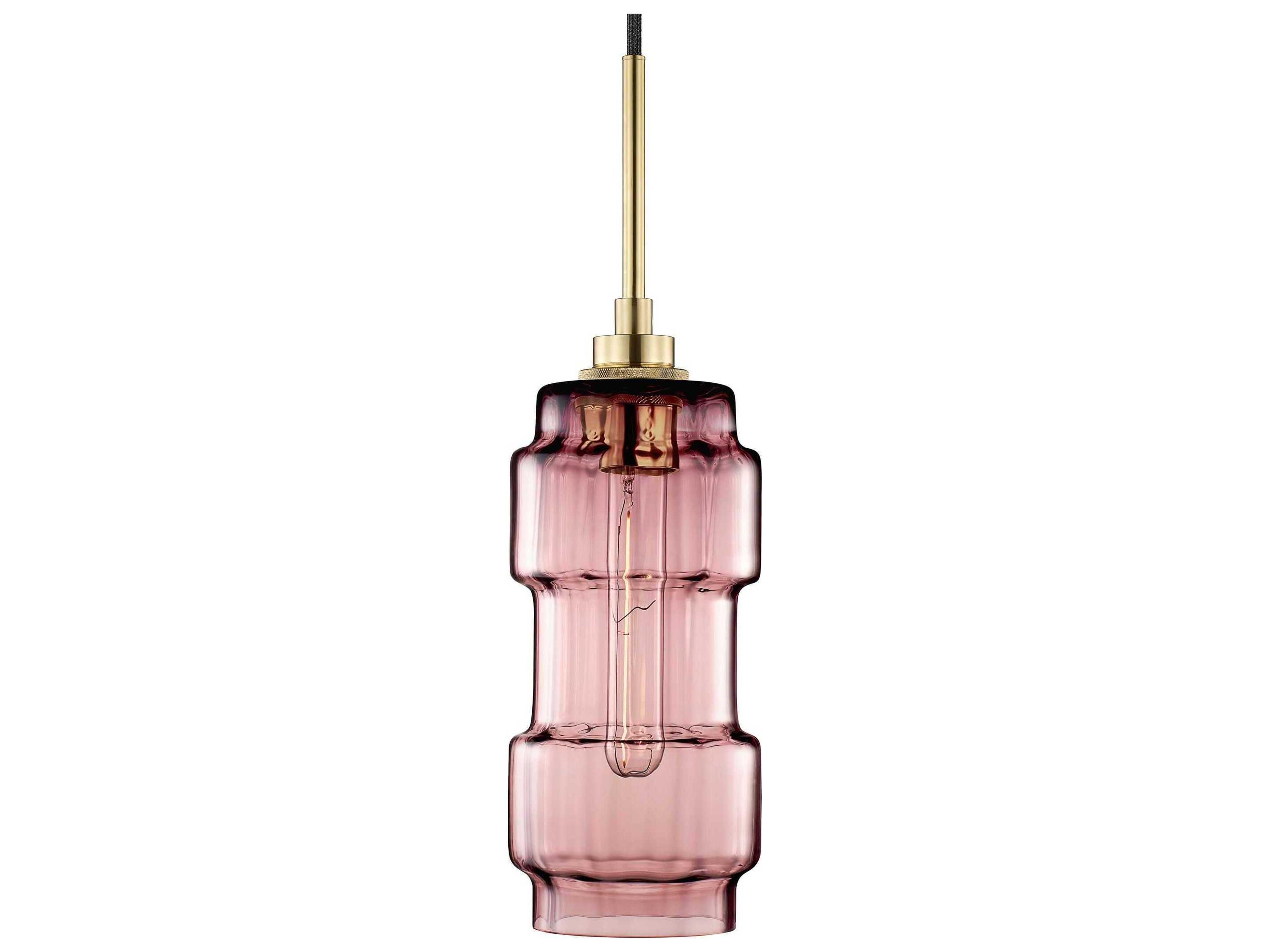 Niche Muralla 1-Light Fig Optique Pink Cylinder Mini Pendant