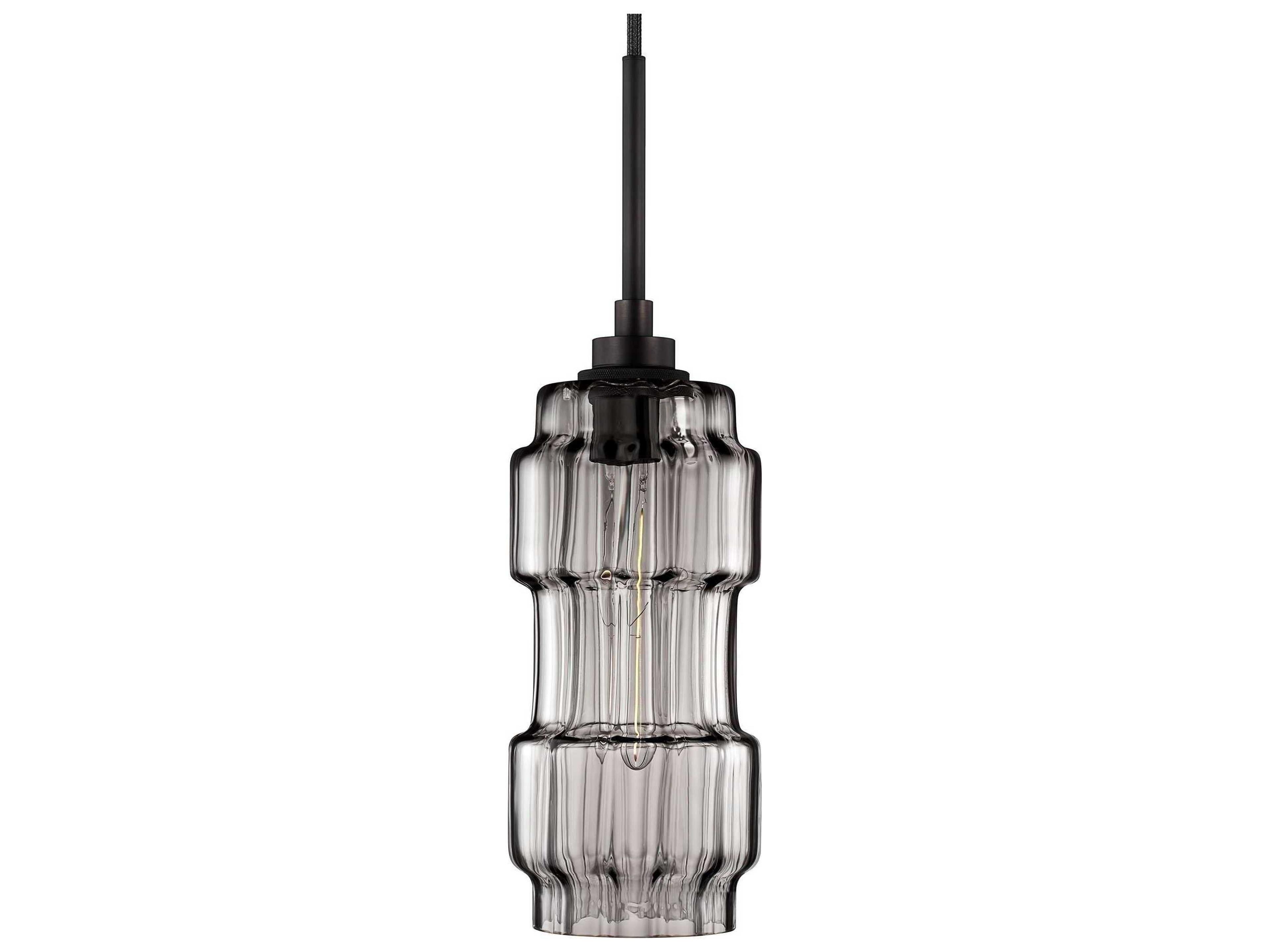 Muralla 1-Light Gray Optique Cylinder Mini Pendant
