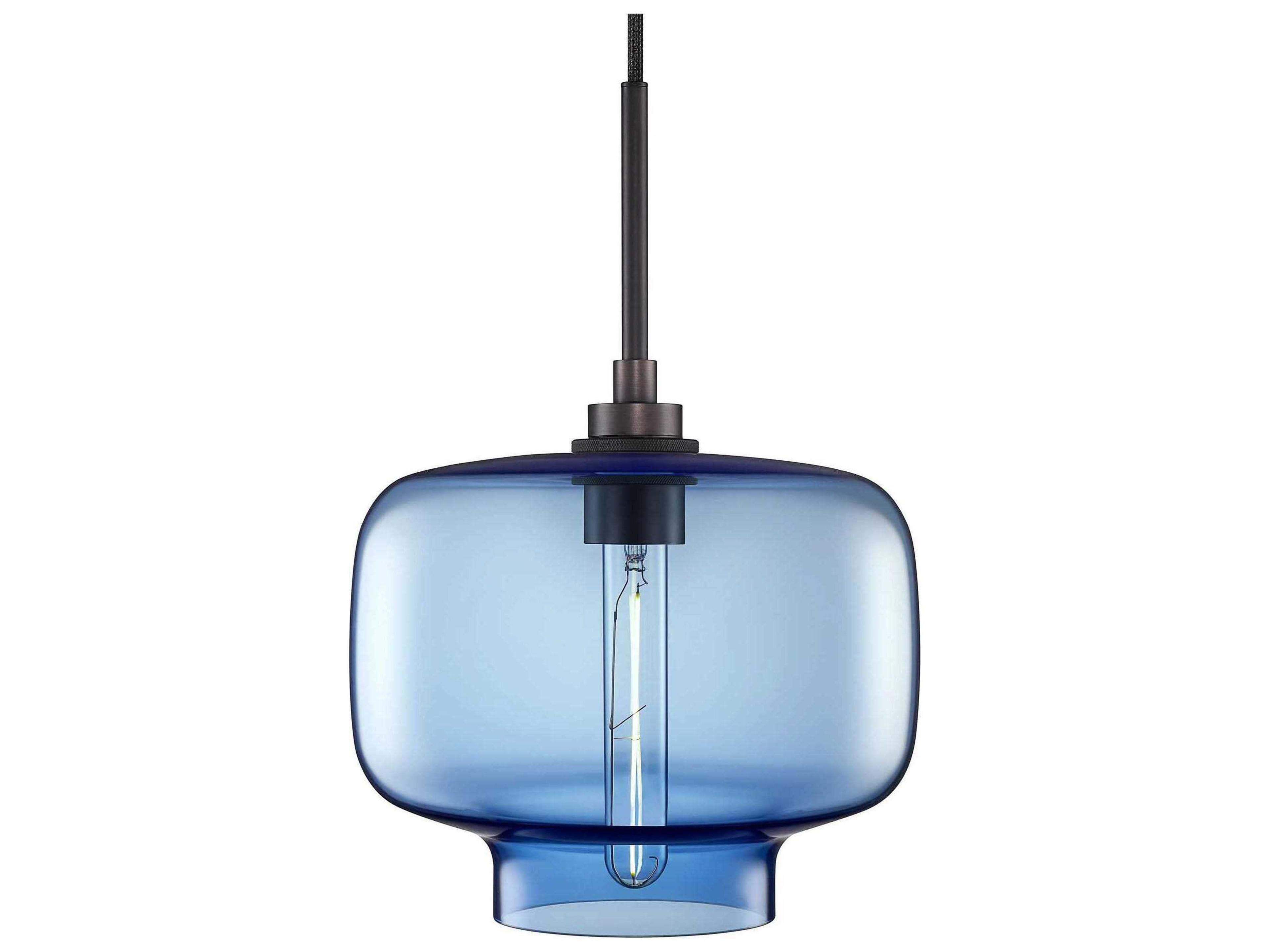 Niche Silica Oculo 1-Light Sapphire Blue Mini Pendant