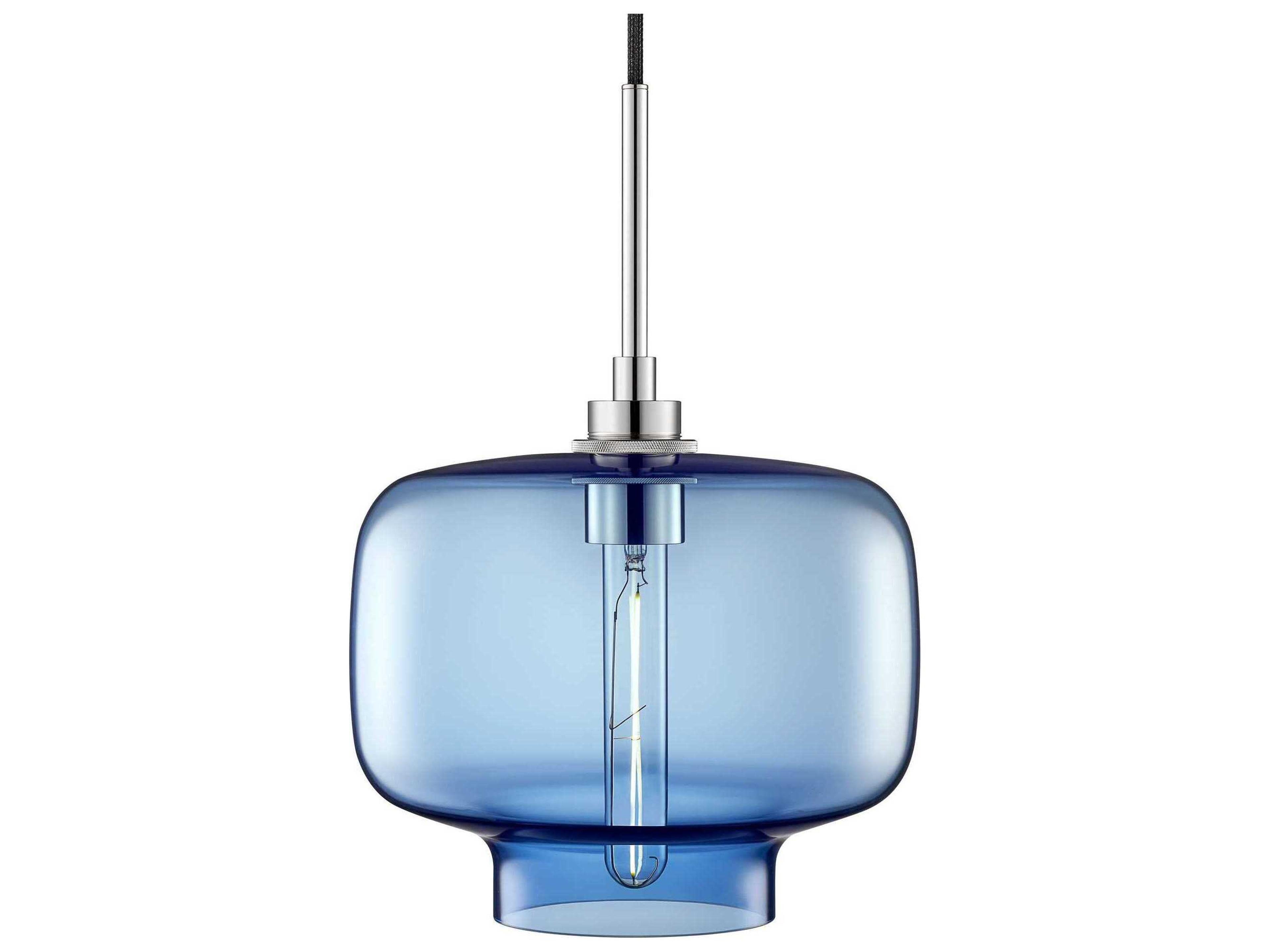 Niche Silica Oculo 1-Light Sapphire Blue Mini Pendant