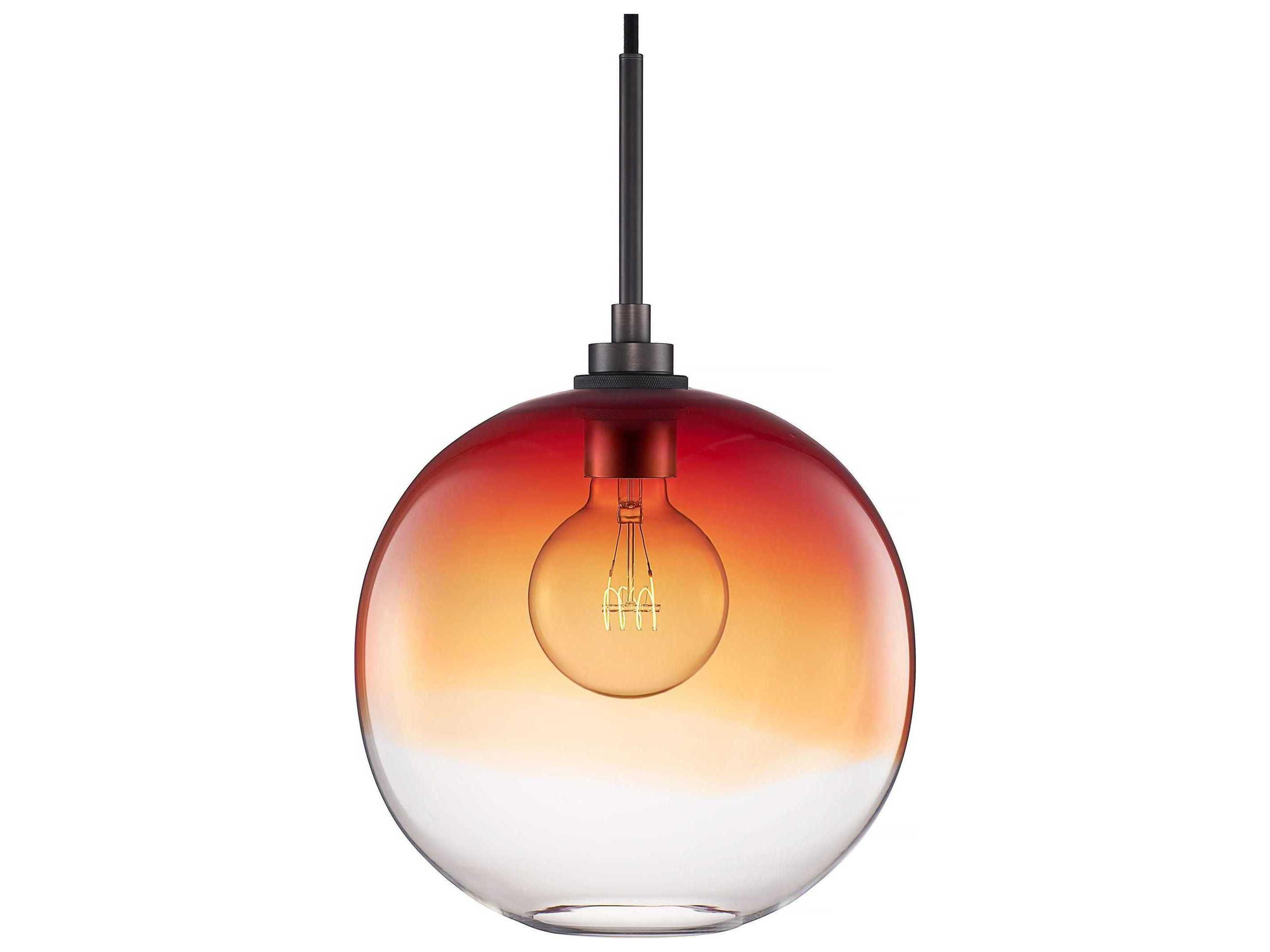 Silica Solitaire Ombra 1-Light Cardinal Clear Red Globe Mini Pendant