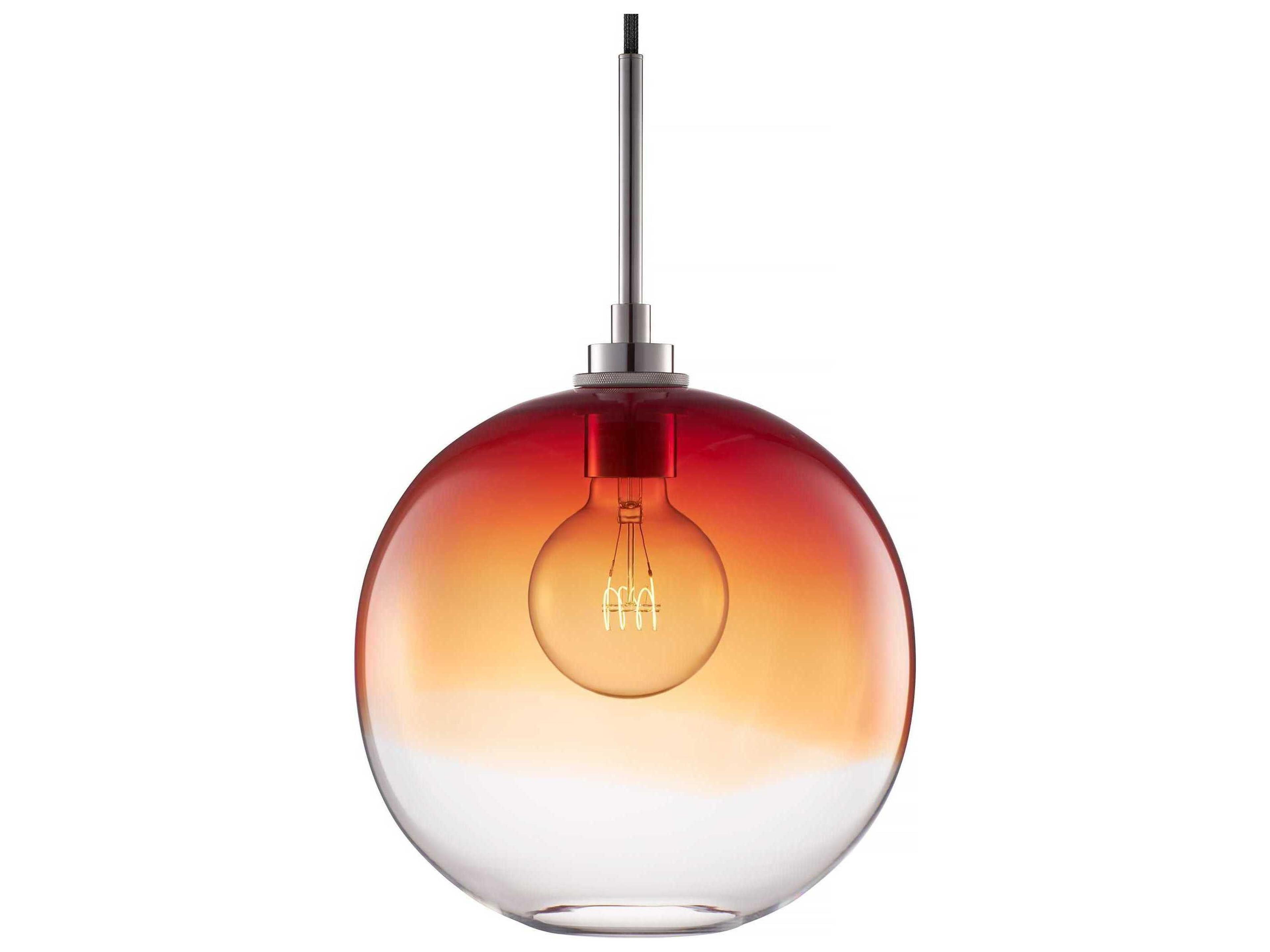 Niche Silica Solitaire Ombra 1-Light Cardinal Clear Red Globe Mini Pendant
