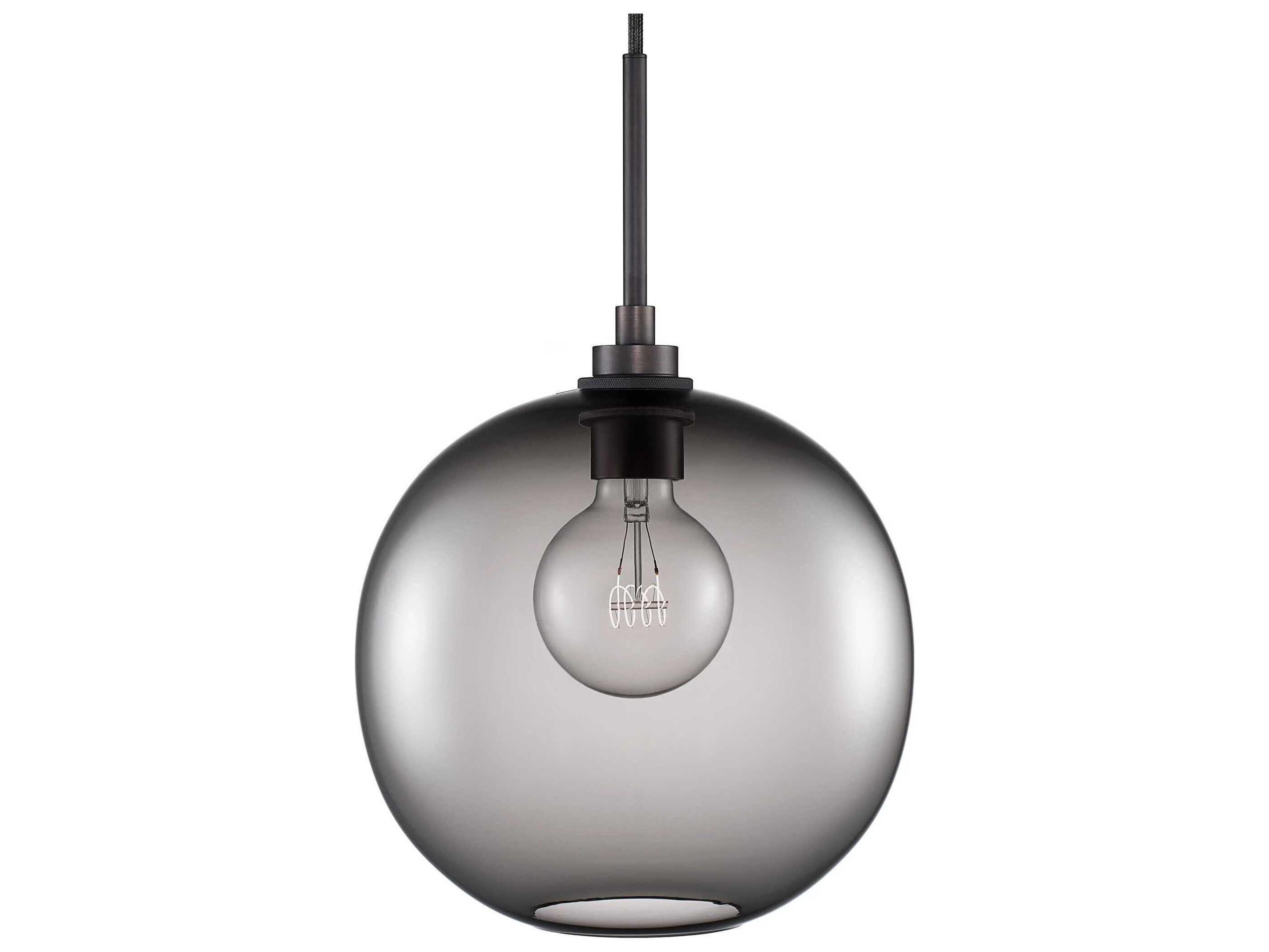 Silica Solitaire 1-Light Gray Globe Mini Pendant