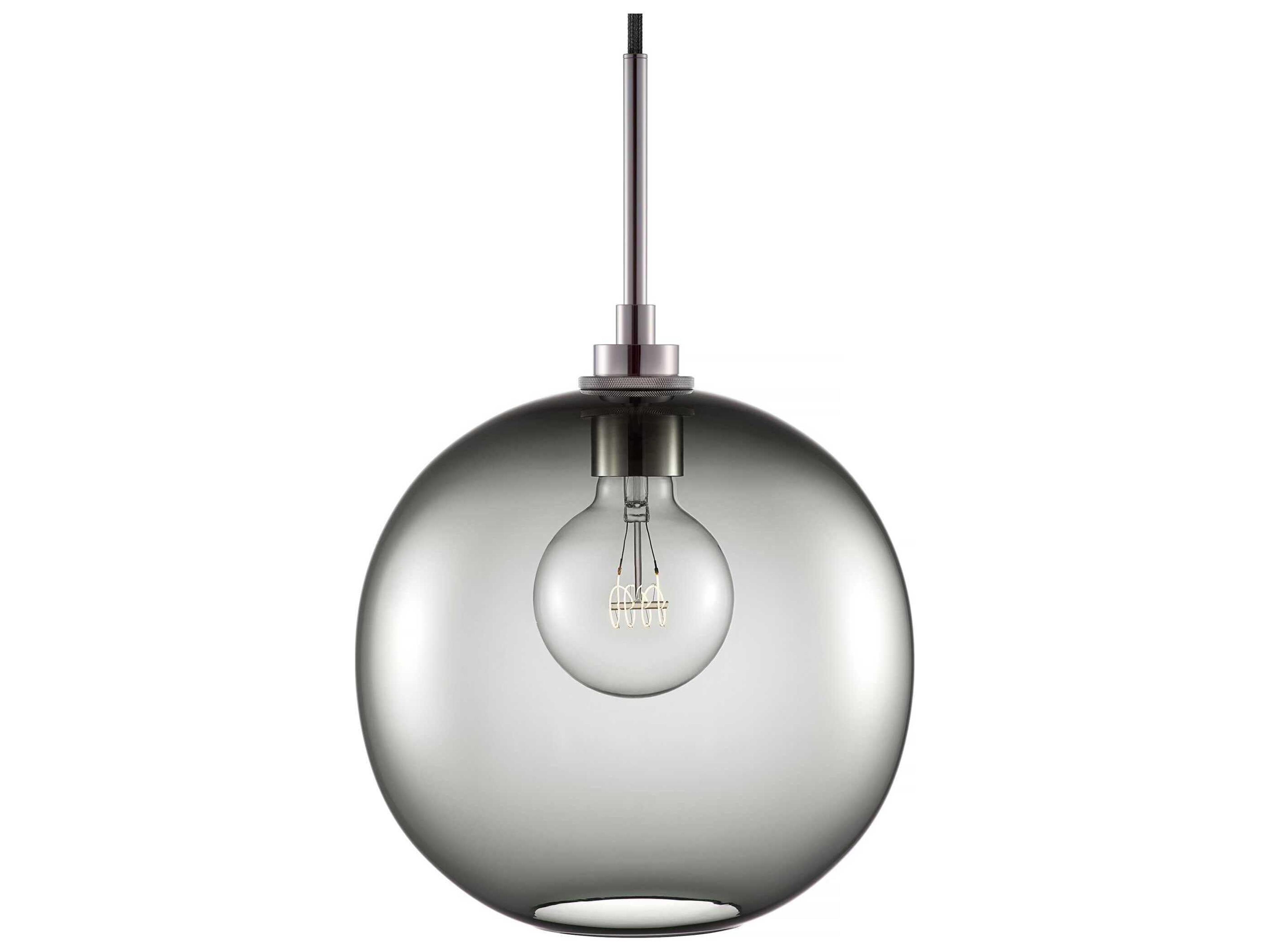 Niche Silica Solitaire 1-Light Gray Globe Mini Pendant