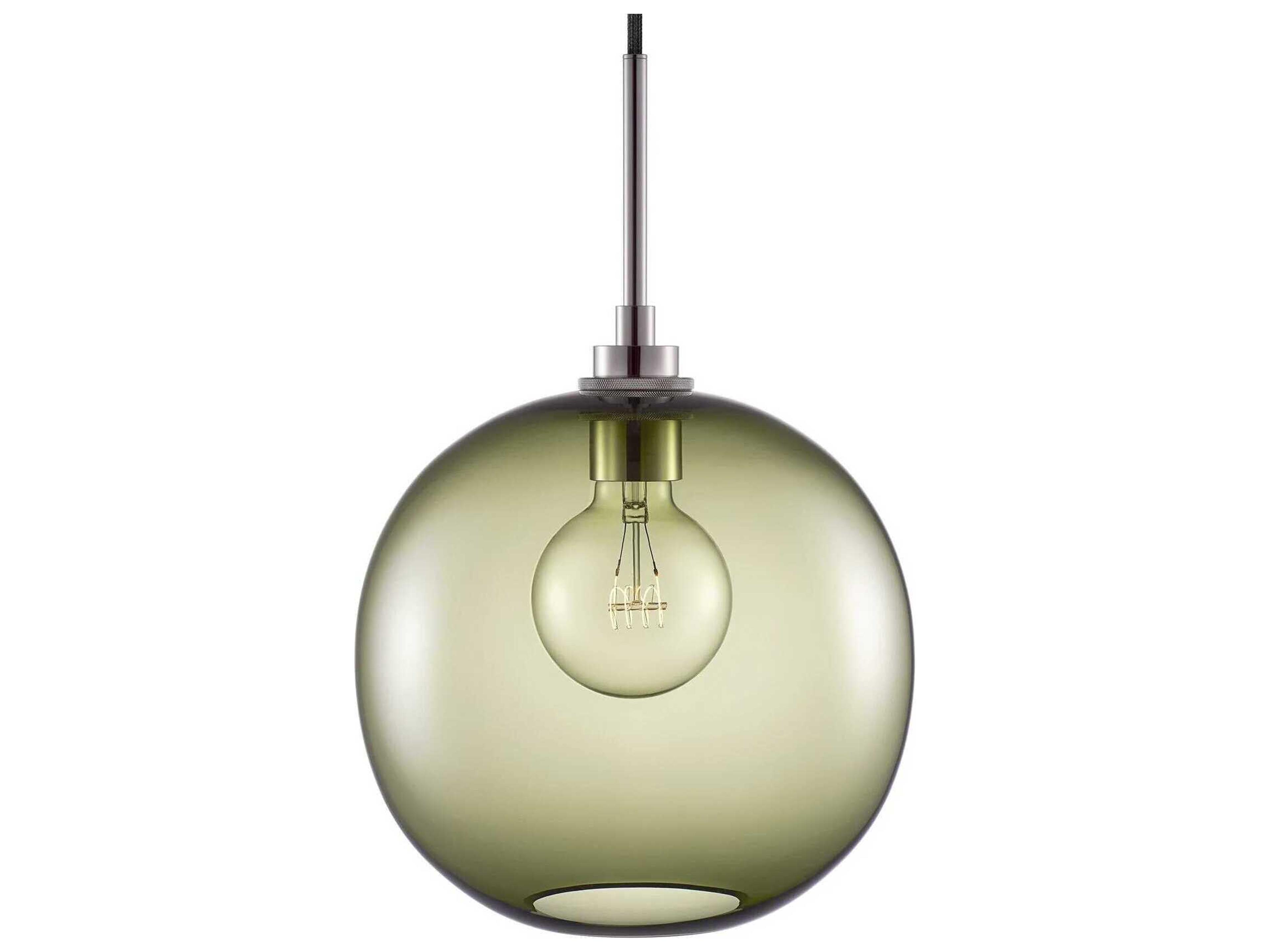 Silica Solitaire 1-Light Moss Green Globe Mini Pendant