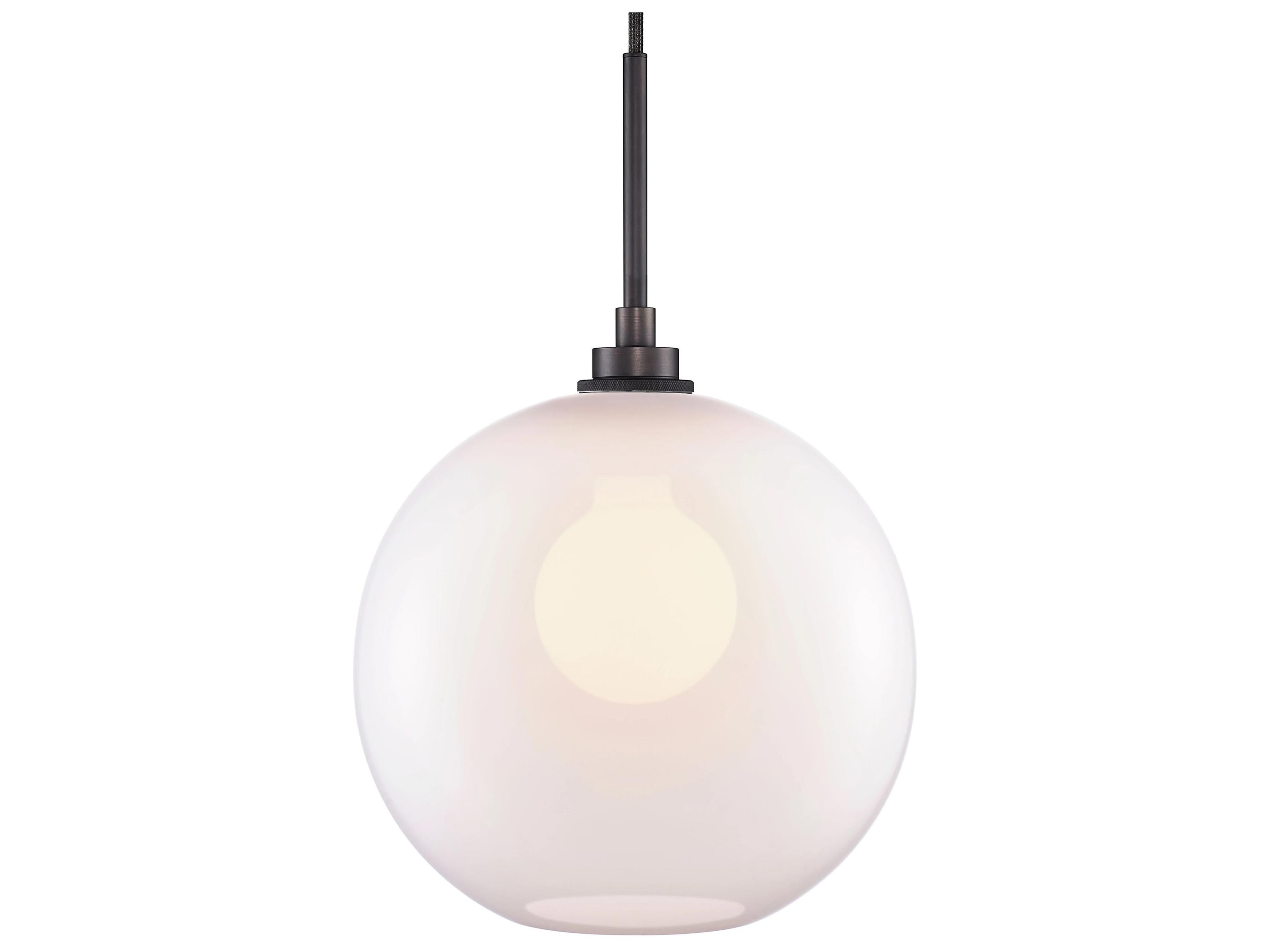 Silica Solitaire 1-Light Opaline White Globe Mini Pendant