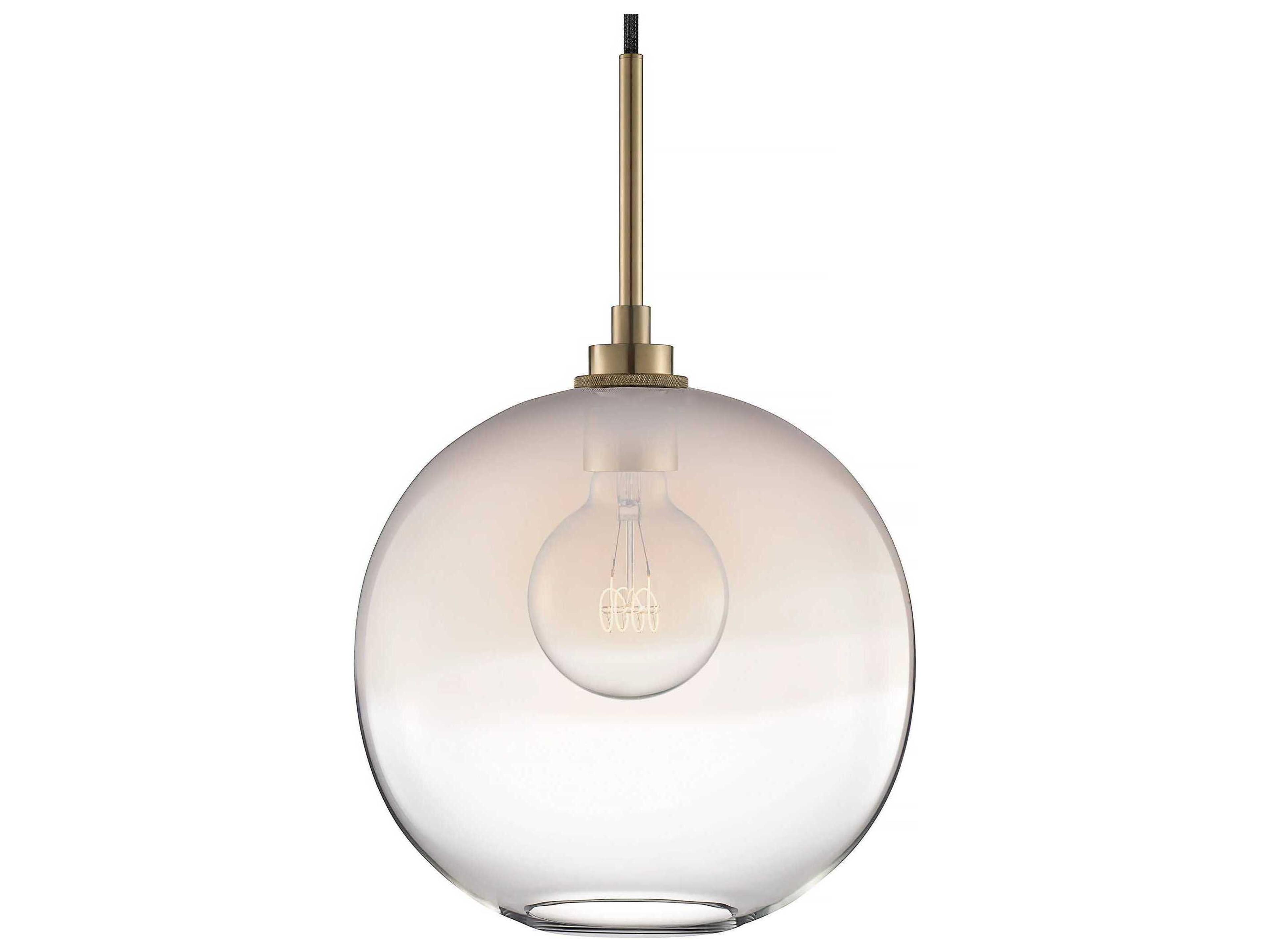 Niche Silica Solitaire Ombra 1-Light Opaline Clear White Globe Mini Pendant