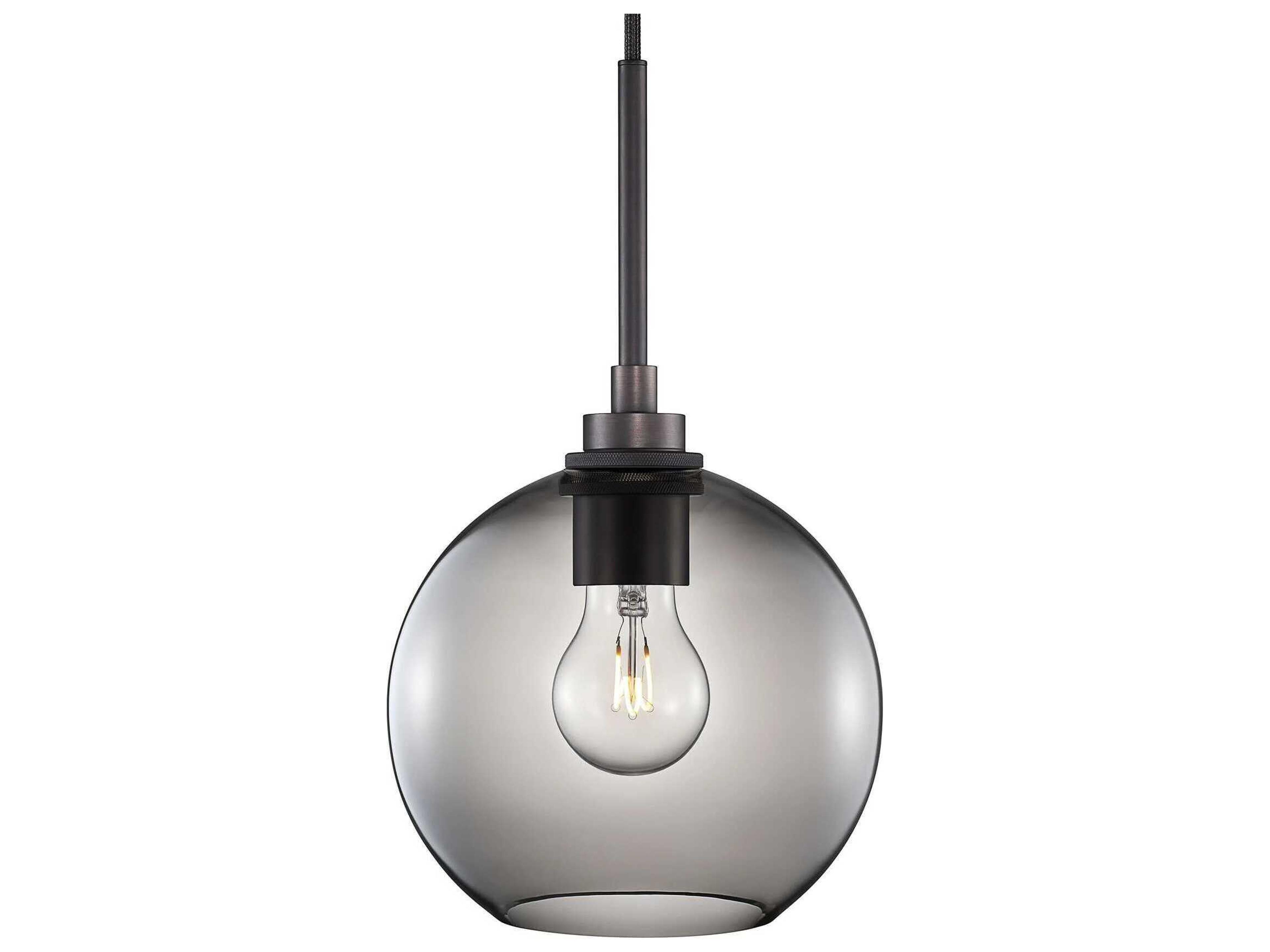 Silica Solitaire Petite 1-Light Gray Globe Mini Pendant