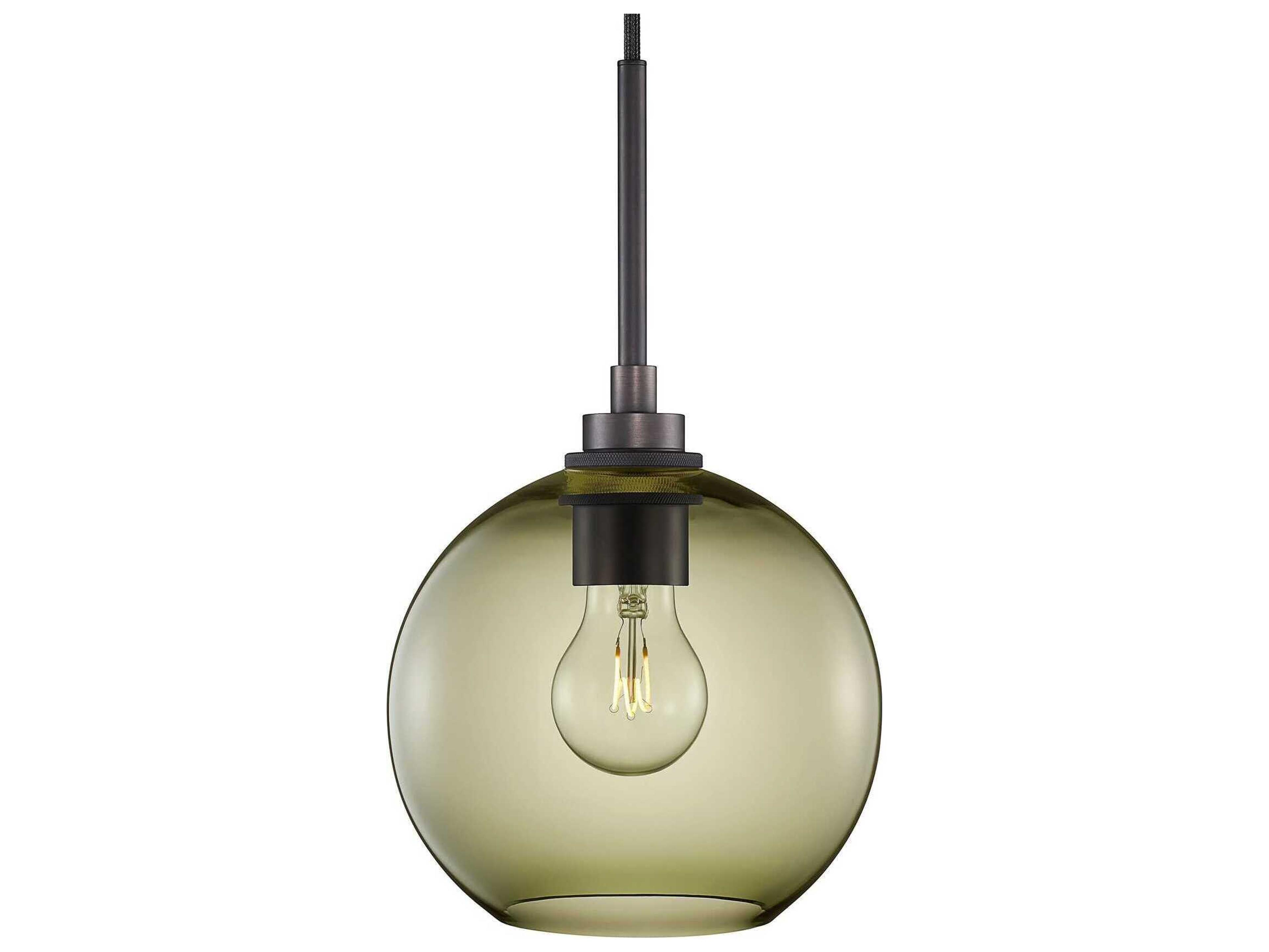 Silica Solitaire Petite 1-Light Moss Green Globe Mini Pendant