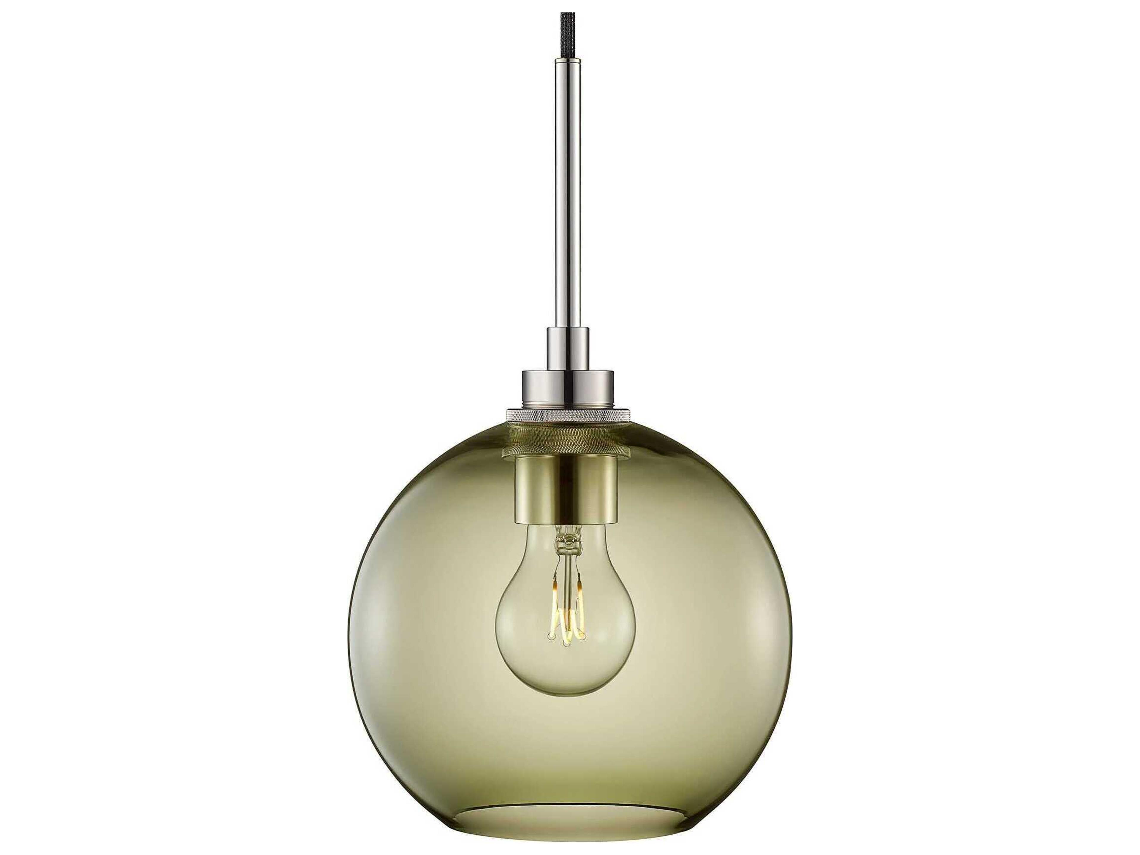 Niche Silica Solitaire Petite 1-Light Moss Green Globe Mini Pendant
