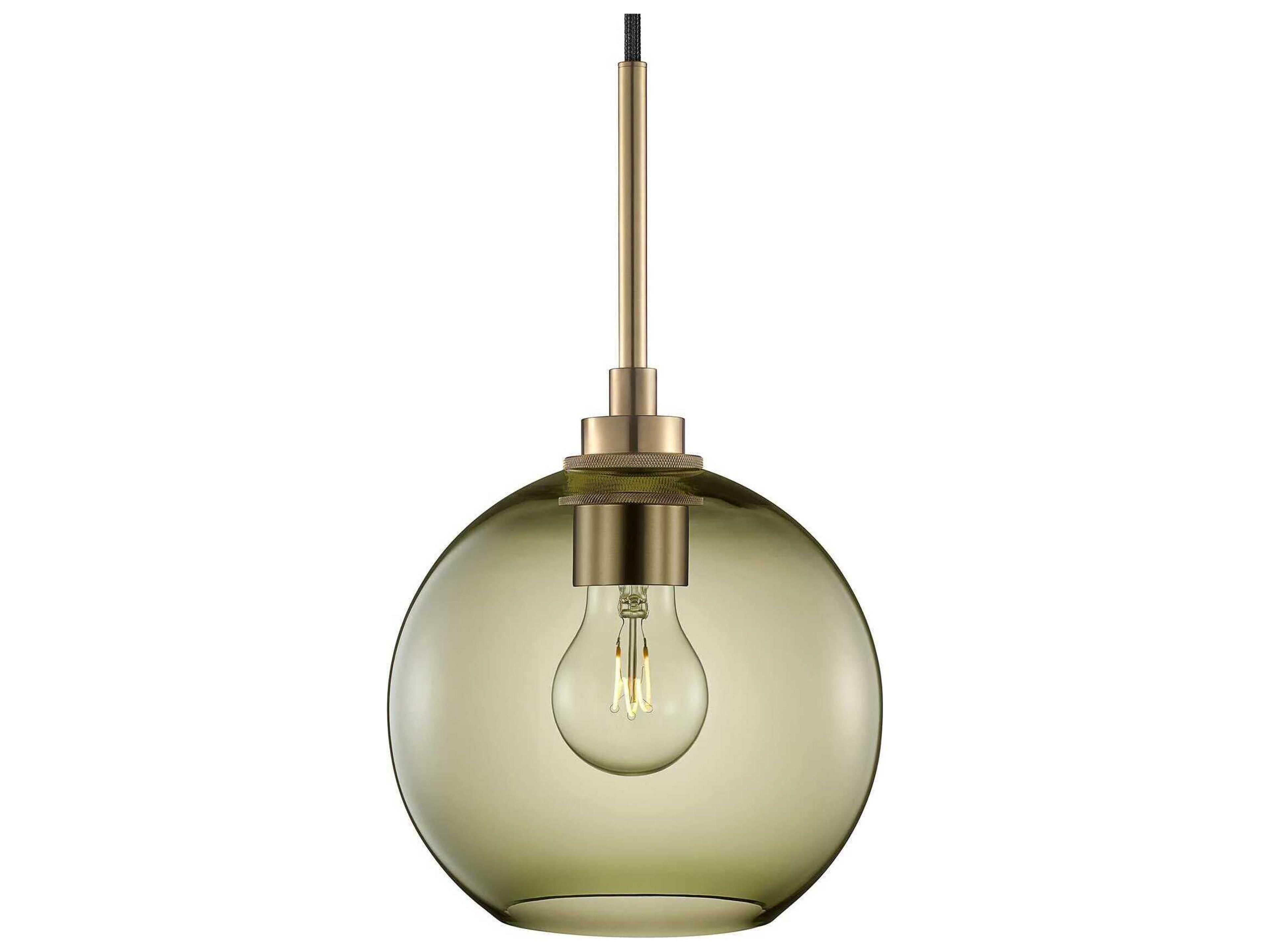 Niche Silica Solitaire Petite 1-Light Moss Green Globe Mini Pendant
