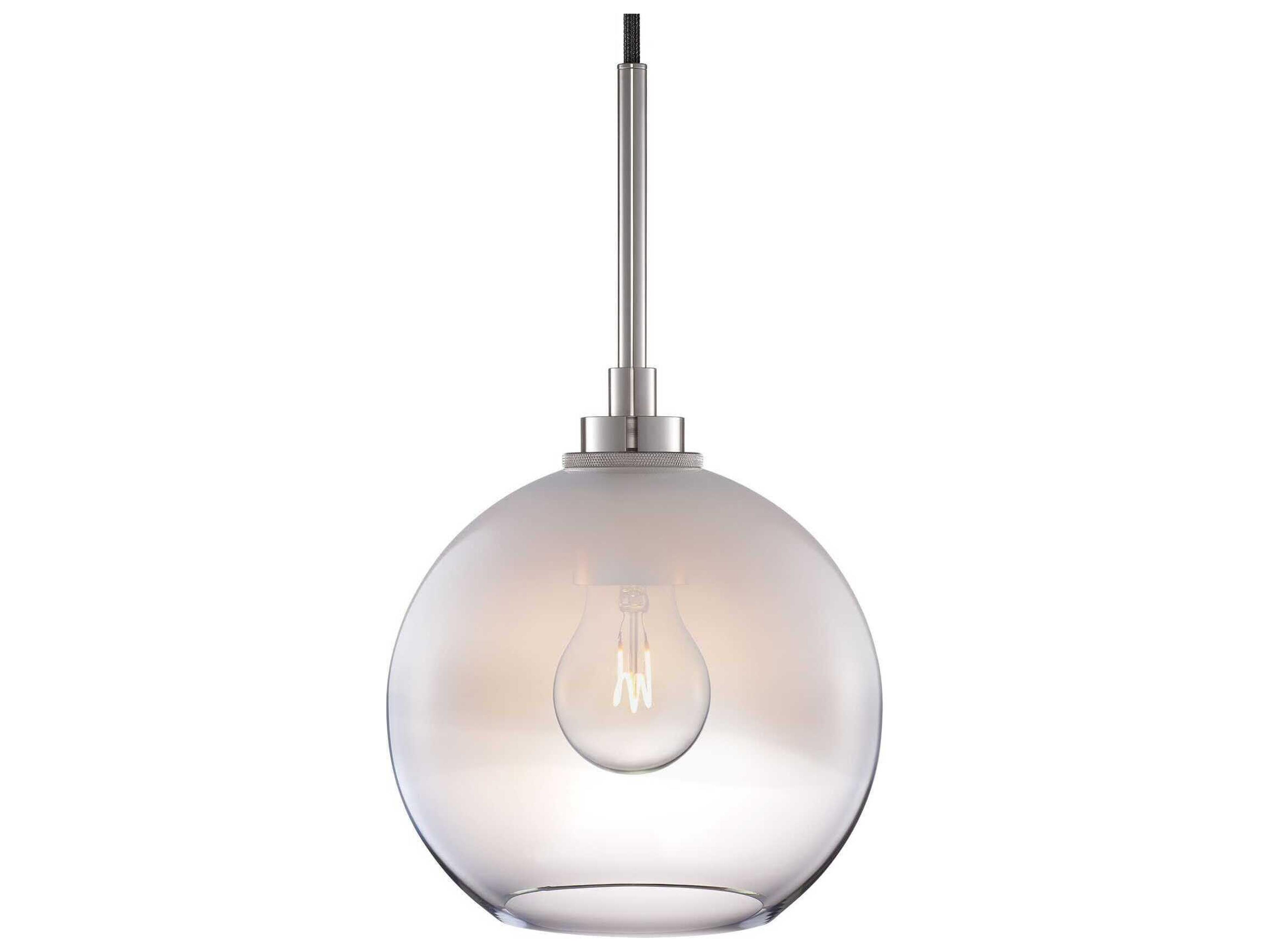 Niche Silica Solitaire Petite Ombra 1-Light Opaline Clear Gray Globe Mini Pendant