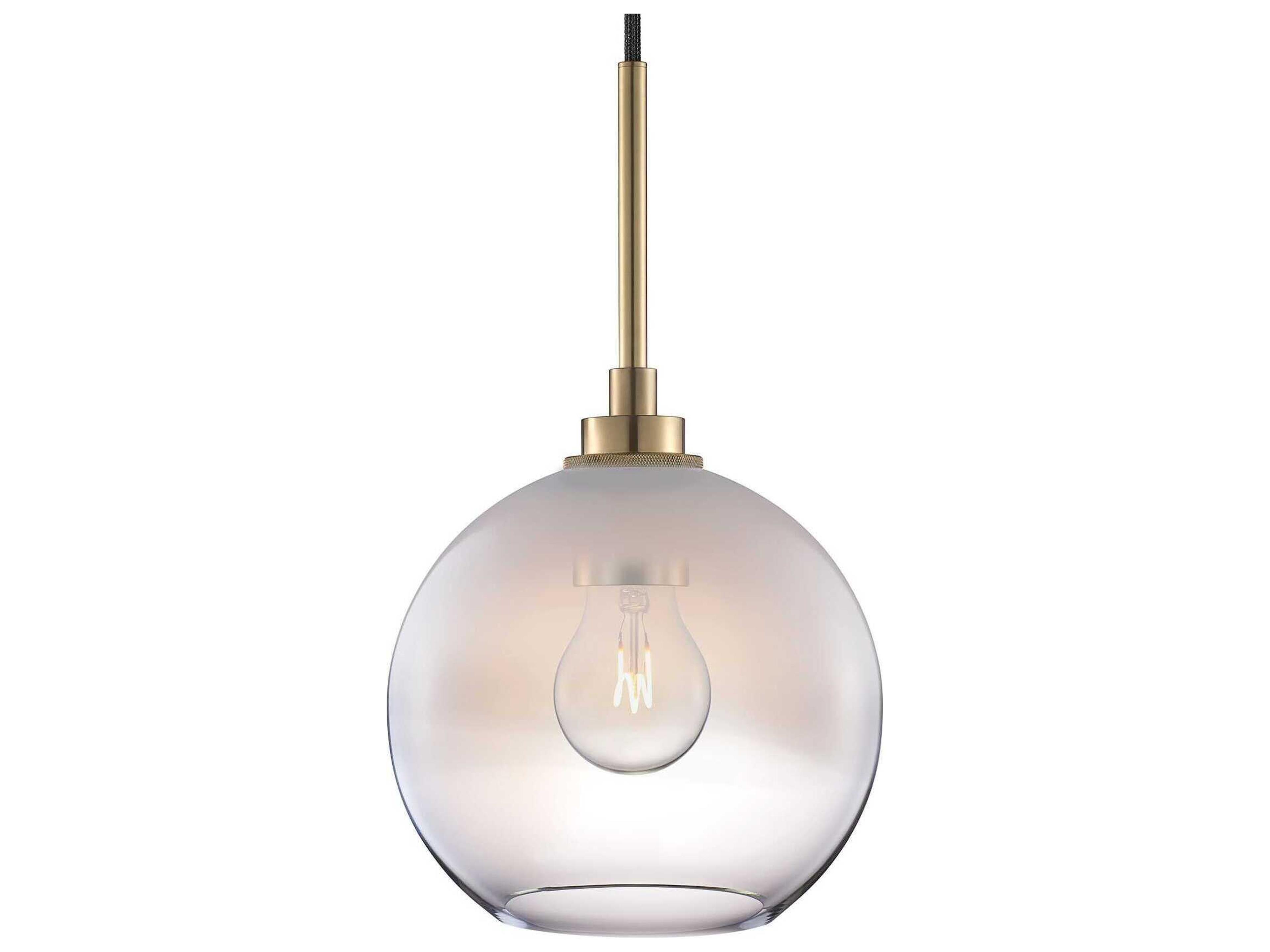 Niche Silica Solitaire Petite Ombra 1-Light Opaline Clear Gray Globe Mini Pendant