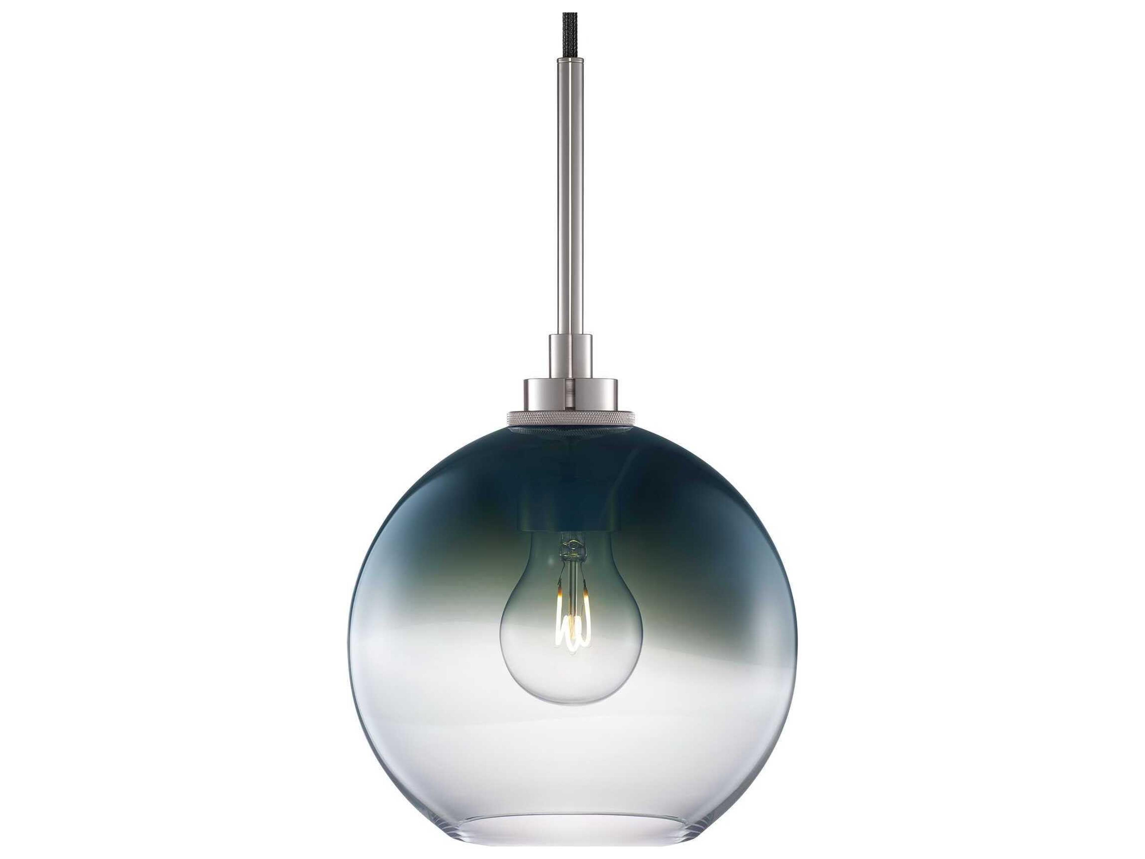 Niche Silica Solitaire Petite Ombra 1-Light Storm Clear Gray Globe Mini Pendant