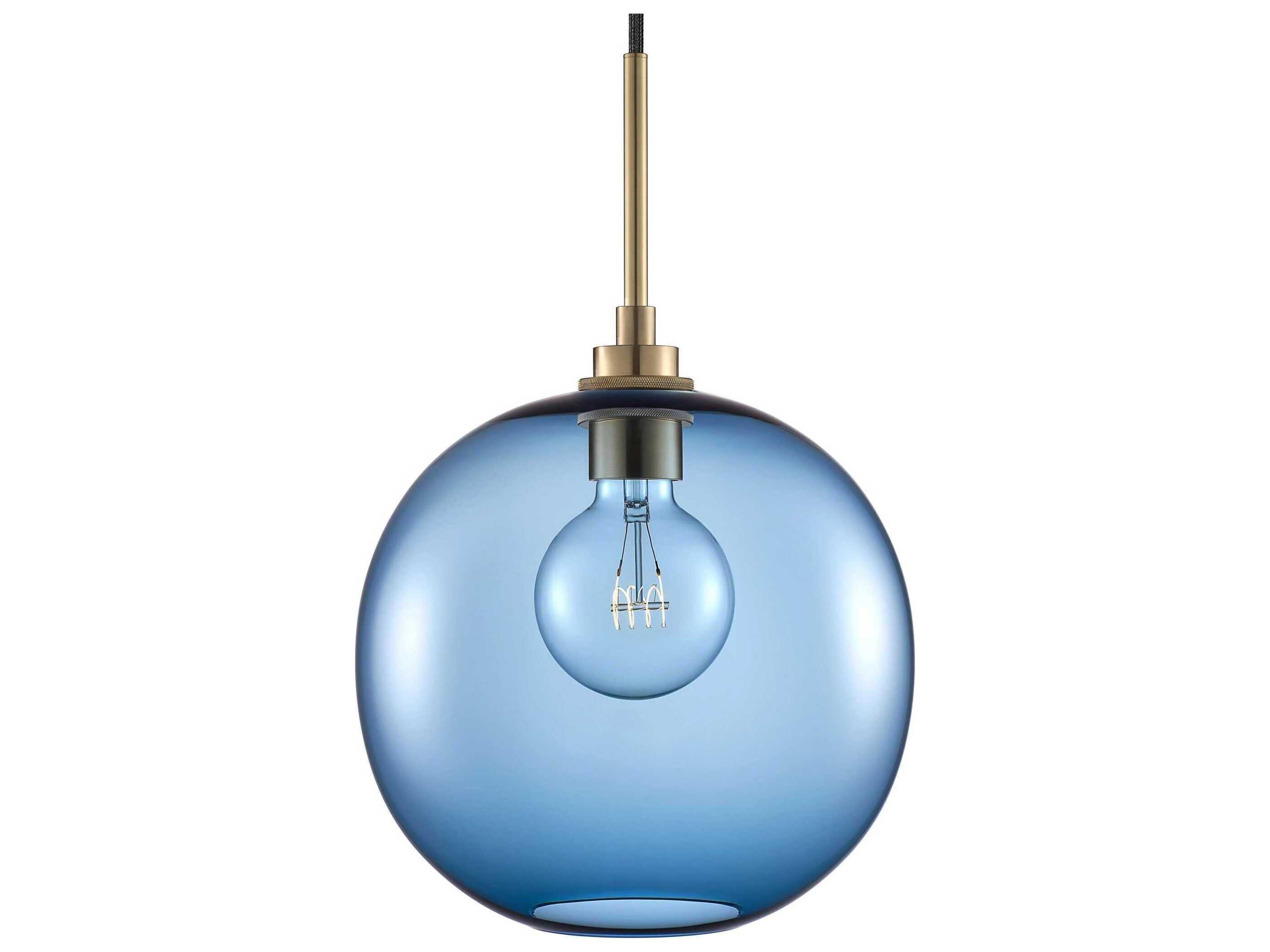 Niche Silica Solitaire 1-Light Sapphire Blue Globe Mini Pendant