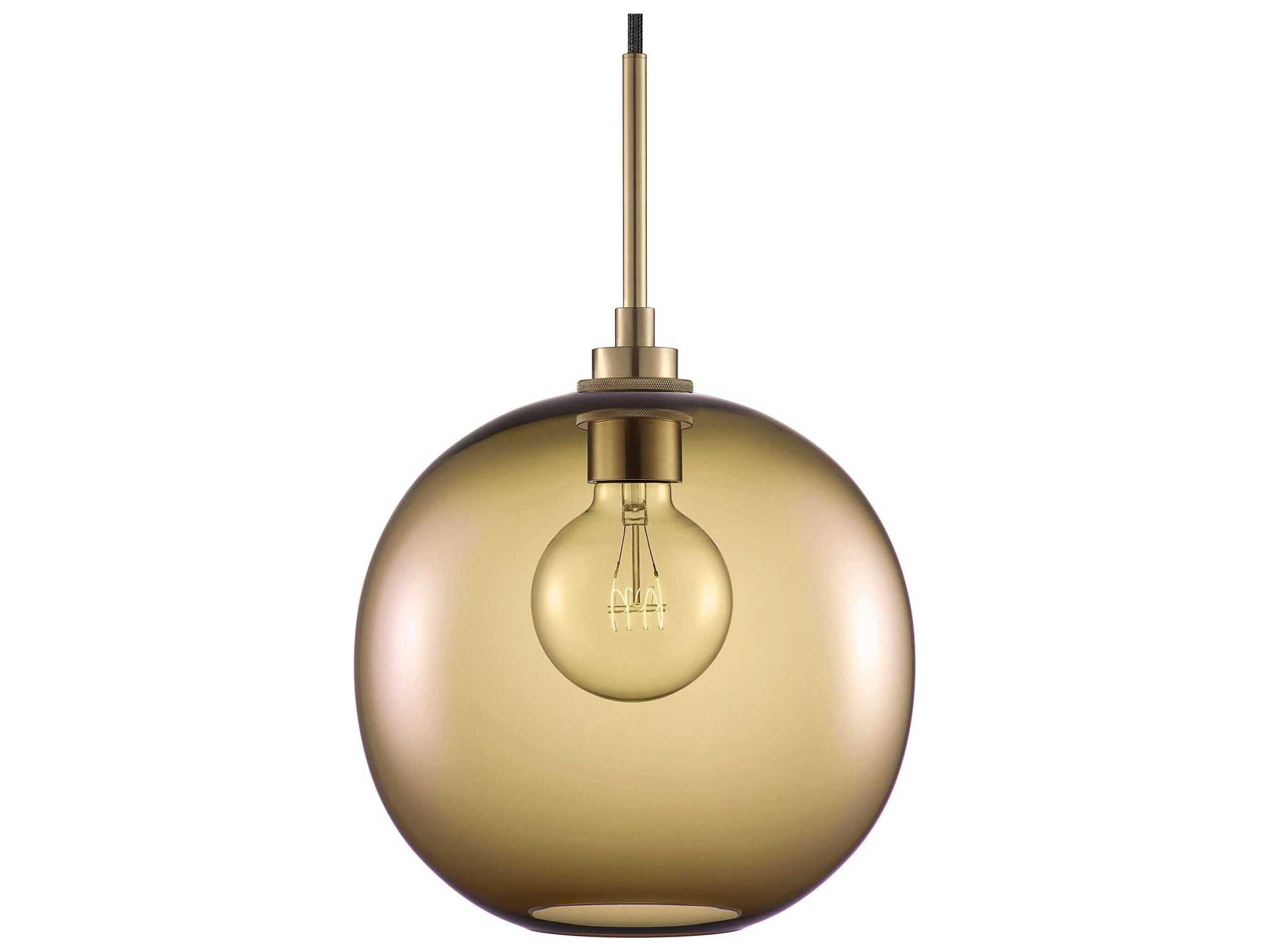Niche Silica Solitaire 1-Light Smoke Yellow Globe Mini Pendant