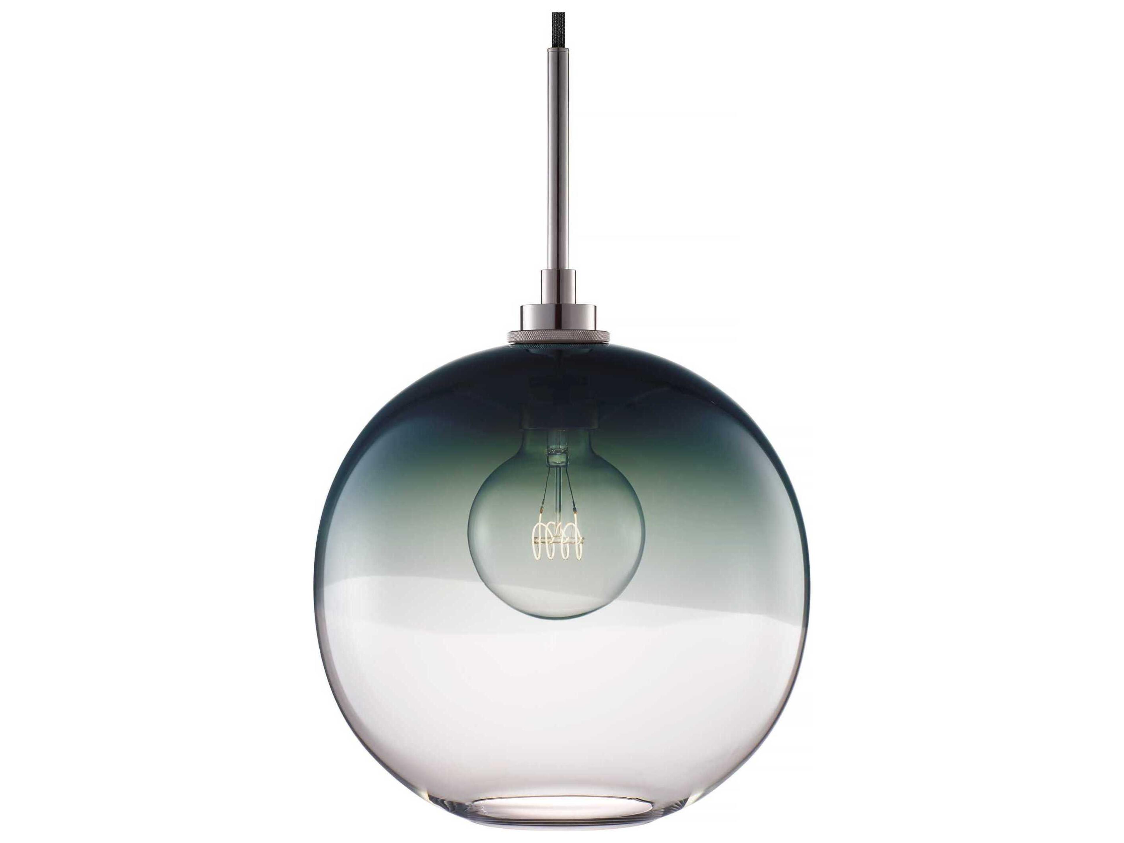 Niche Silica Solitaire Ombra 1-Light Storm Clear Gray Globe Mini Pendant