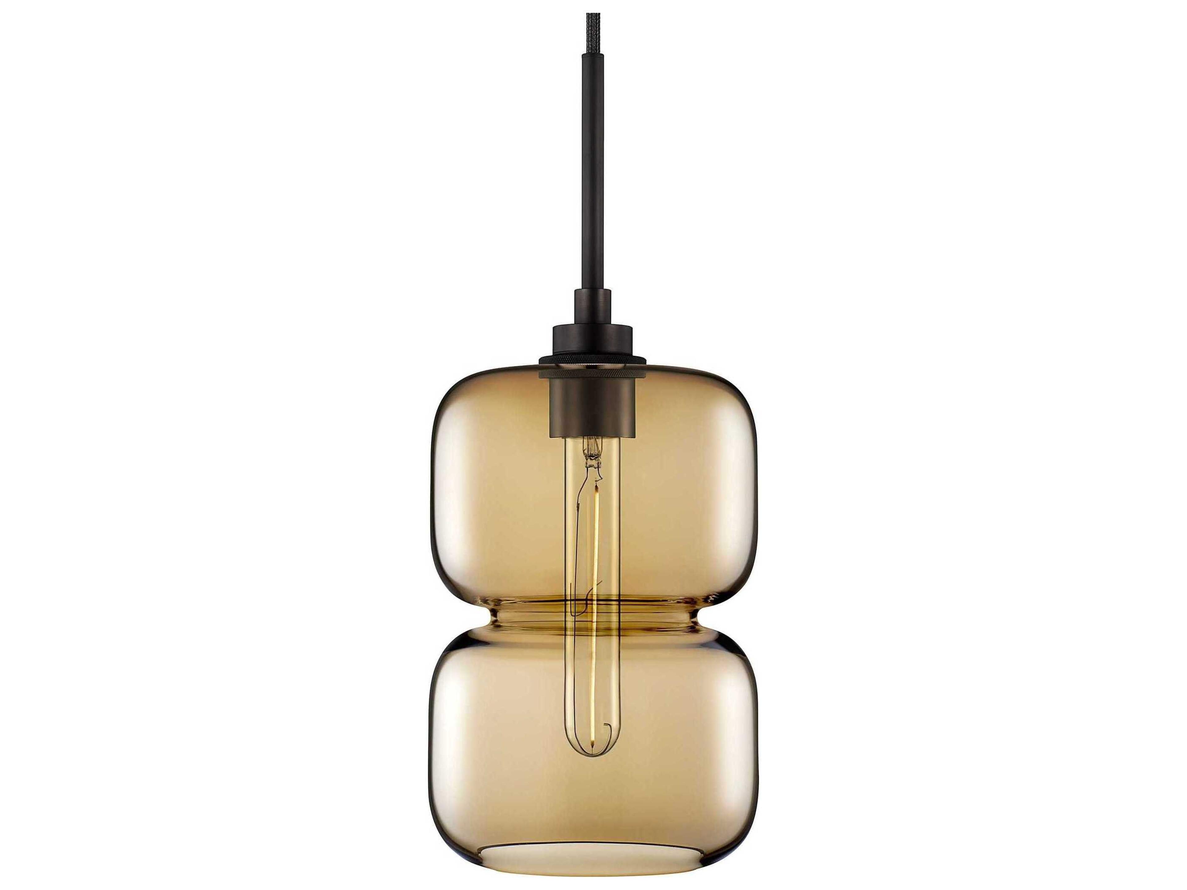 Pinch 1-Light Smoke Yellow Mini Pendant