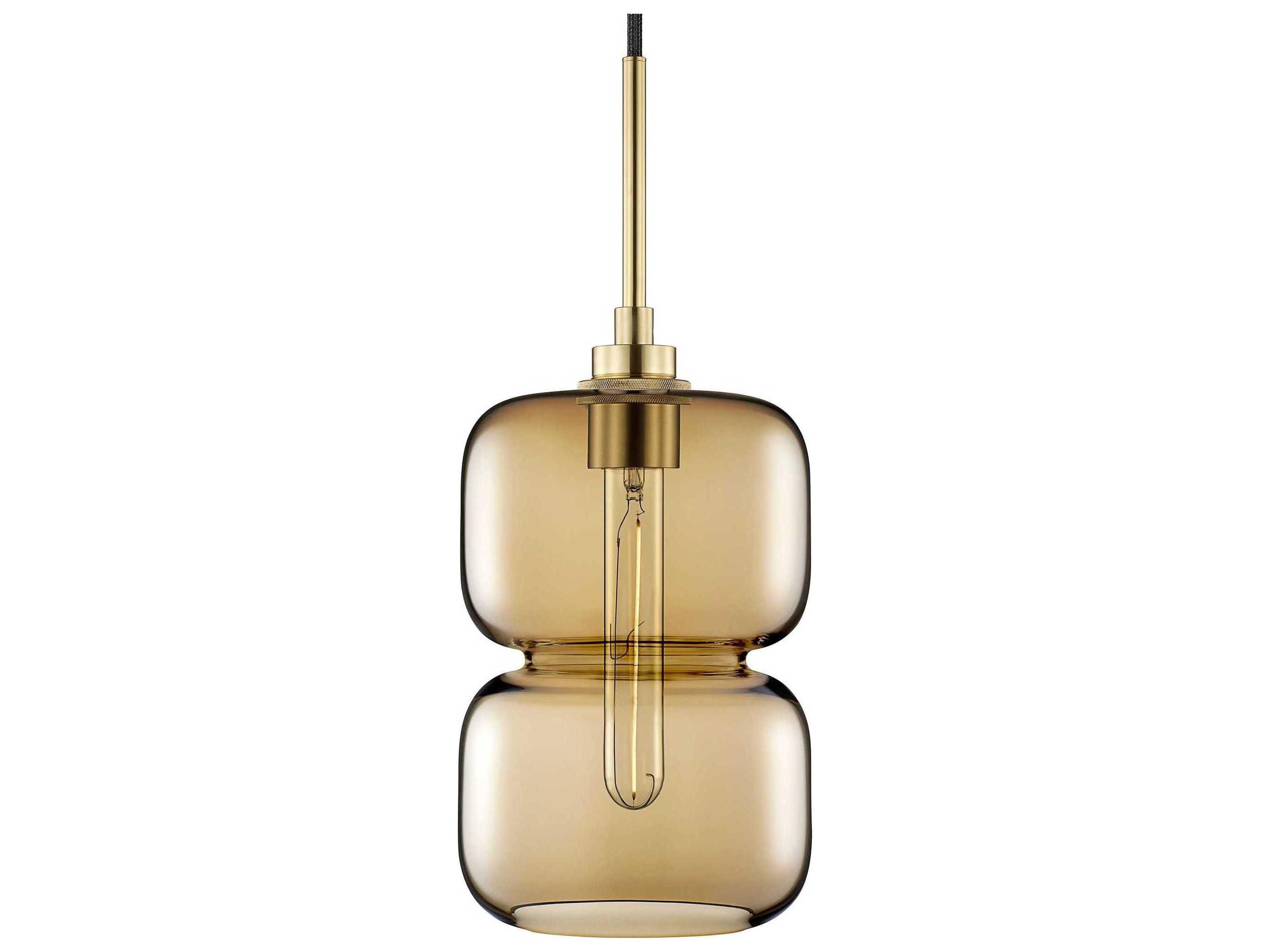 Niche Pinch 1-Light Smoke Yellow Mini Pendant