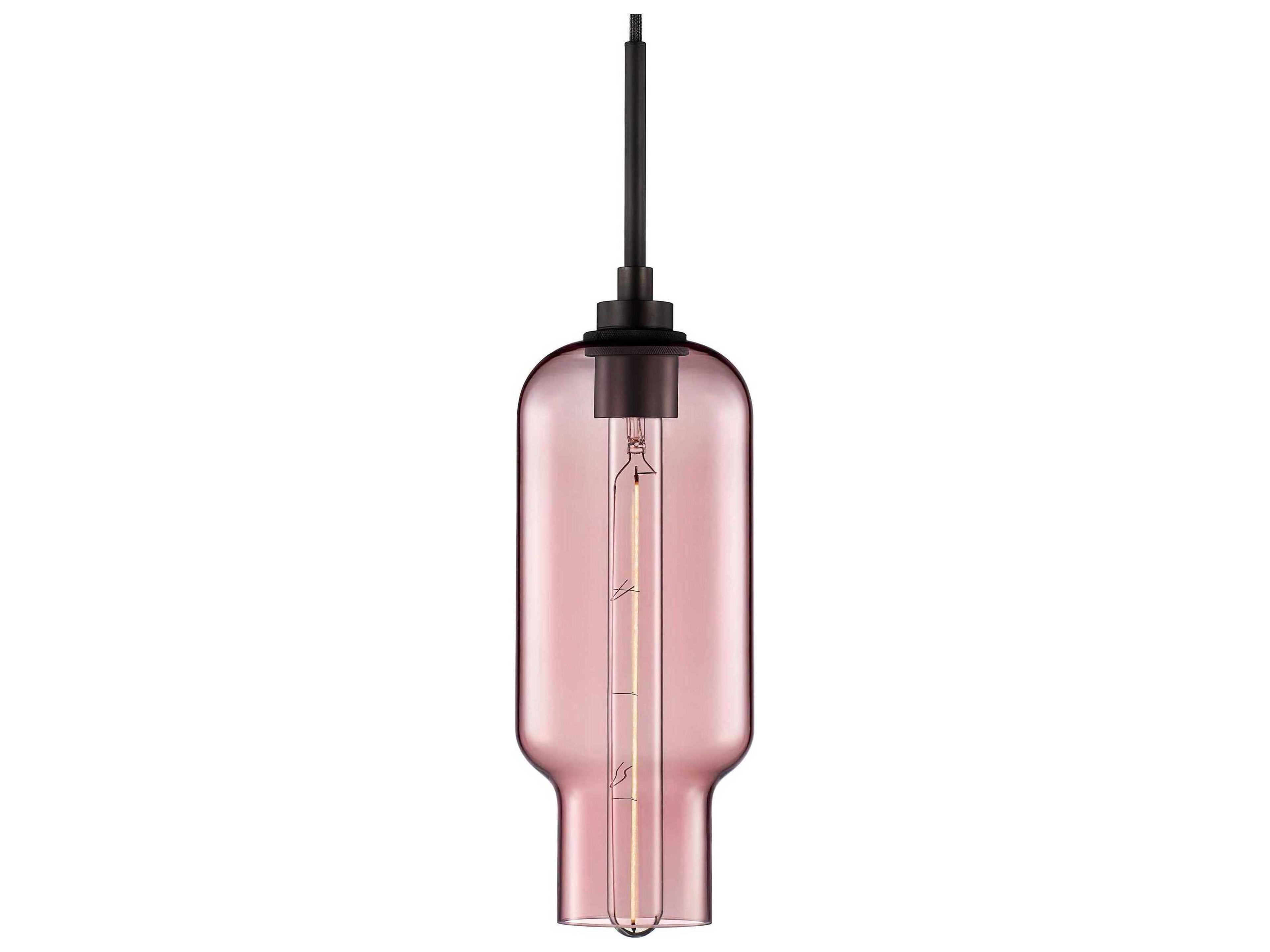 Silica Pharos 1-Light Fig Pink Cylinder Mini Pendant