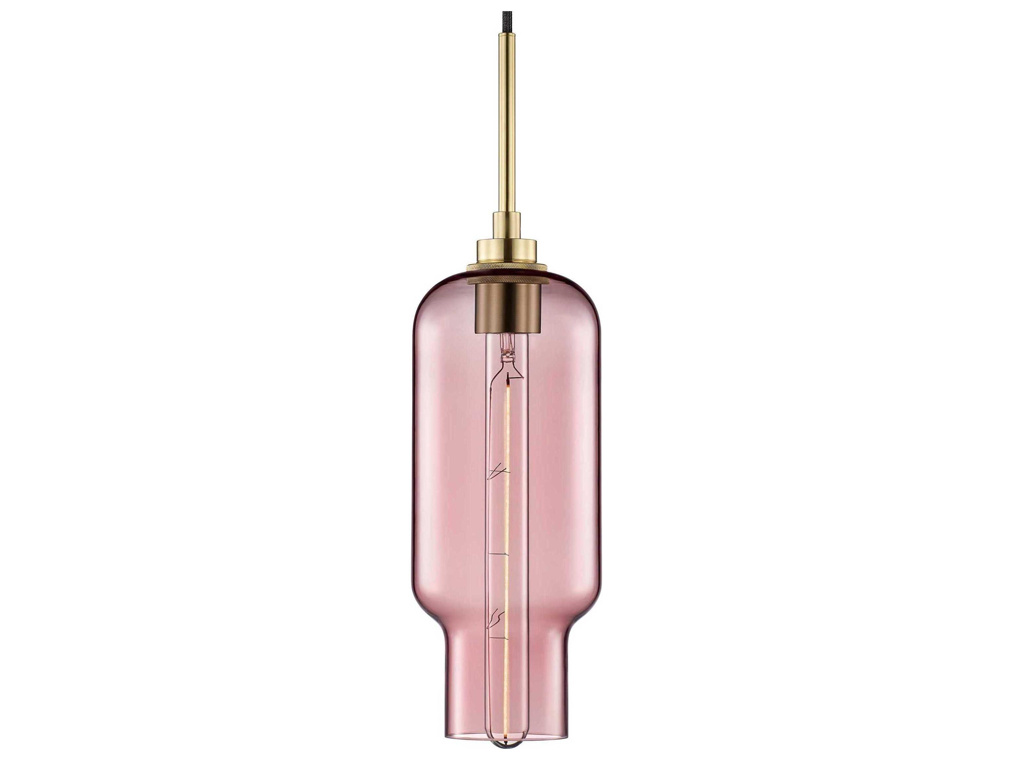 Niche Silica Pharos 1-Light Fig Pink Cylinder Mini Pendant