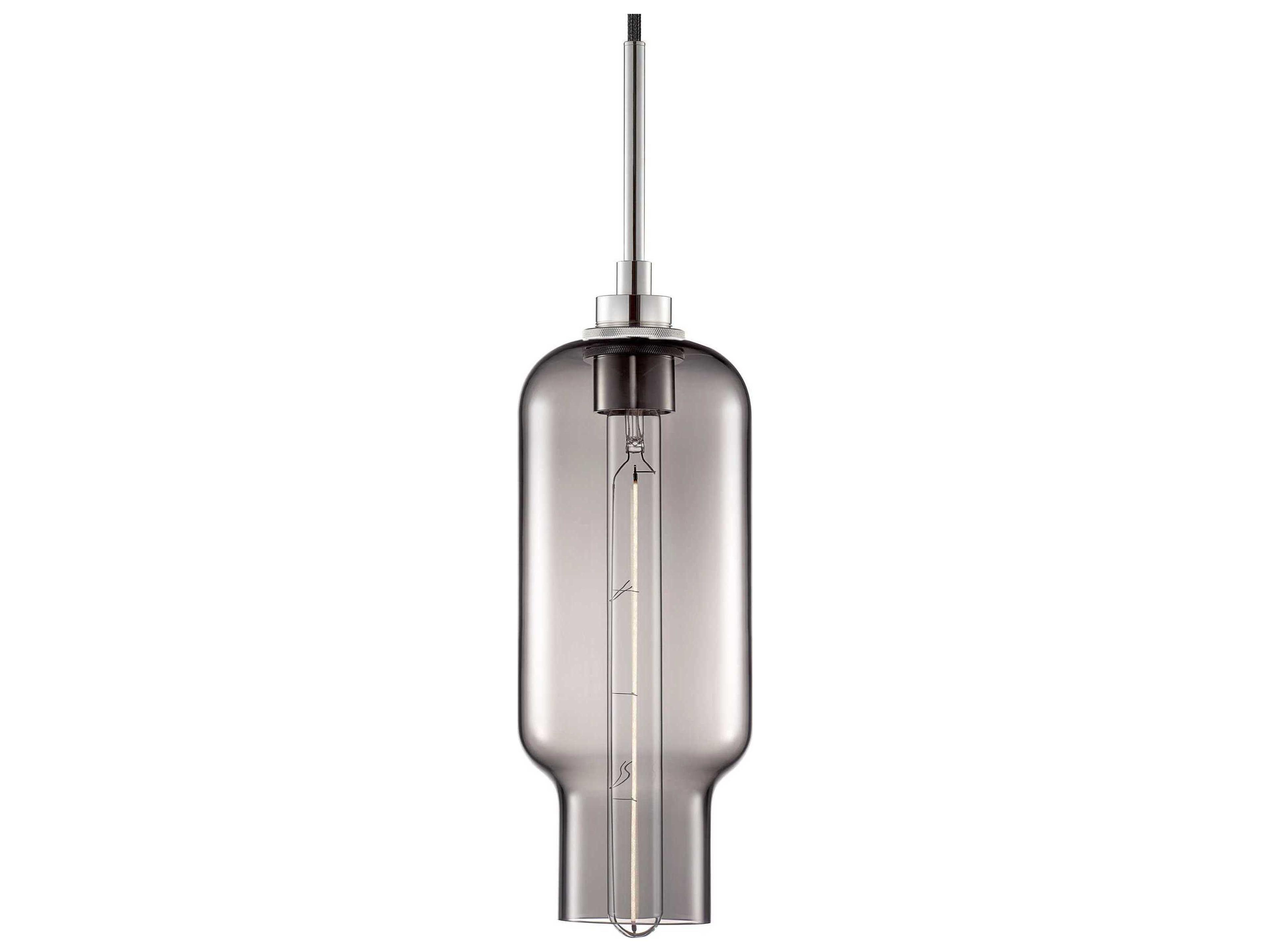 Niche Silica Pharos 1-Light Gray Cylinder Mini Pendant