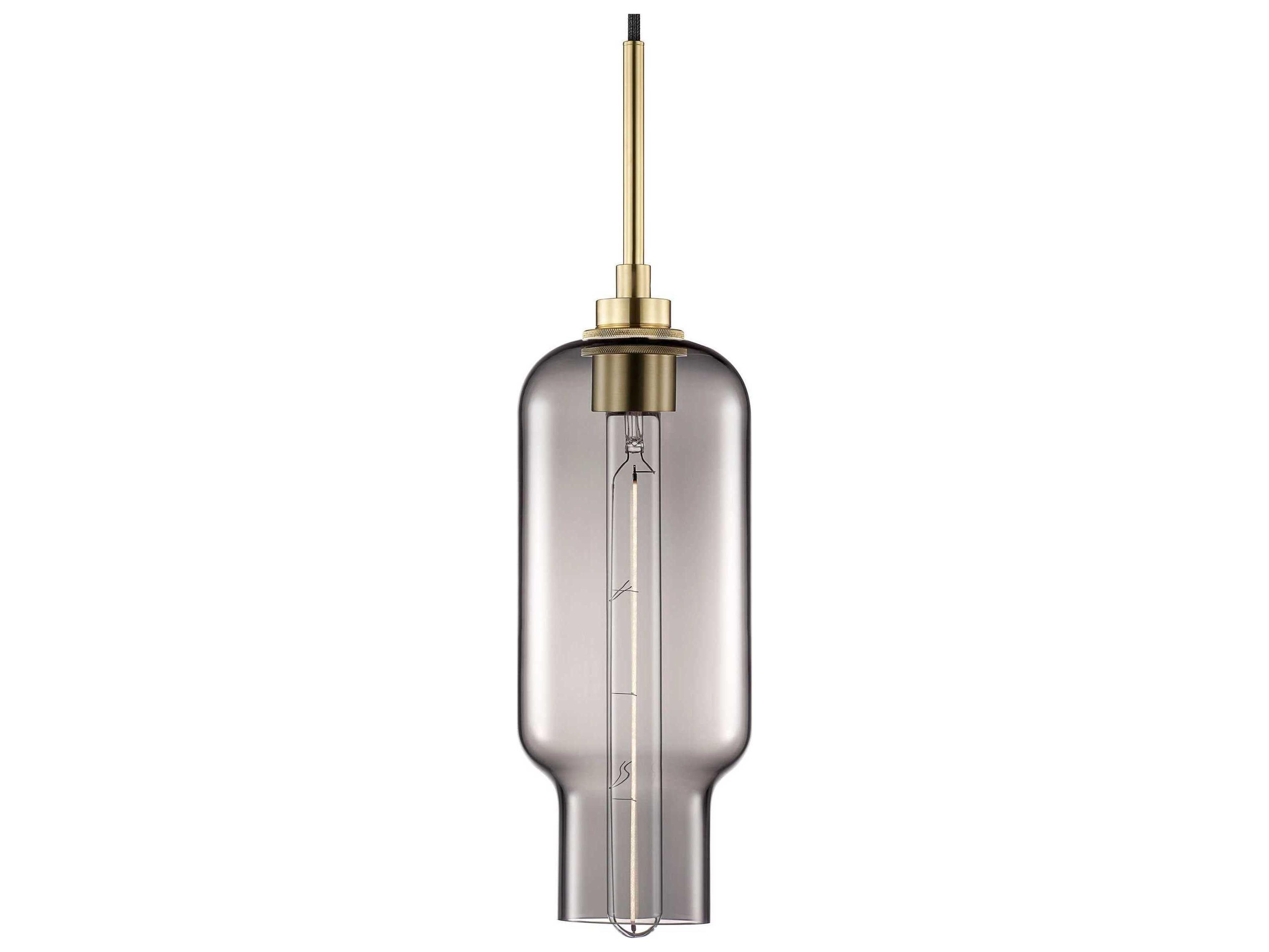 Niche Silica Pharos 1-Light Gray Cylinder Mini Pendant