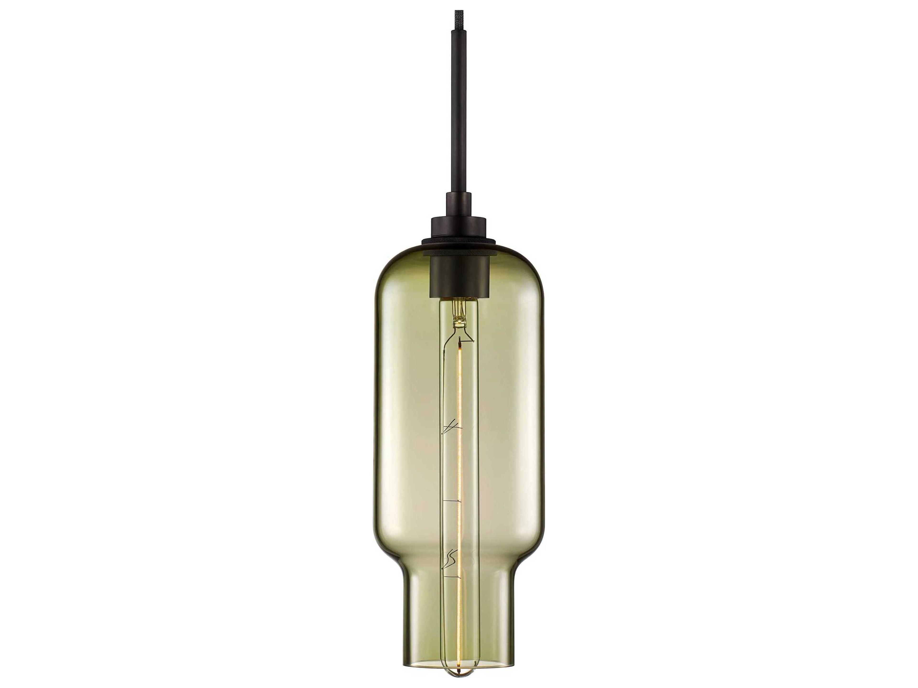 Silica Pharos 1-Light Moss Green Cylinder Mini Pendant