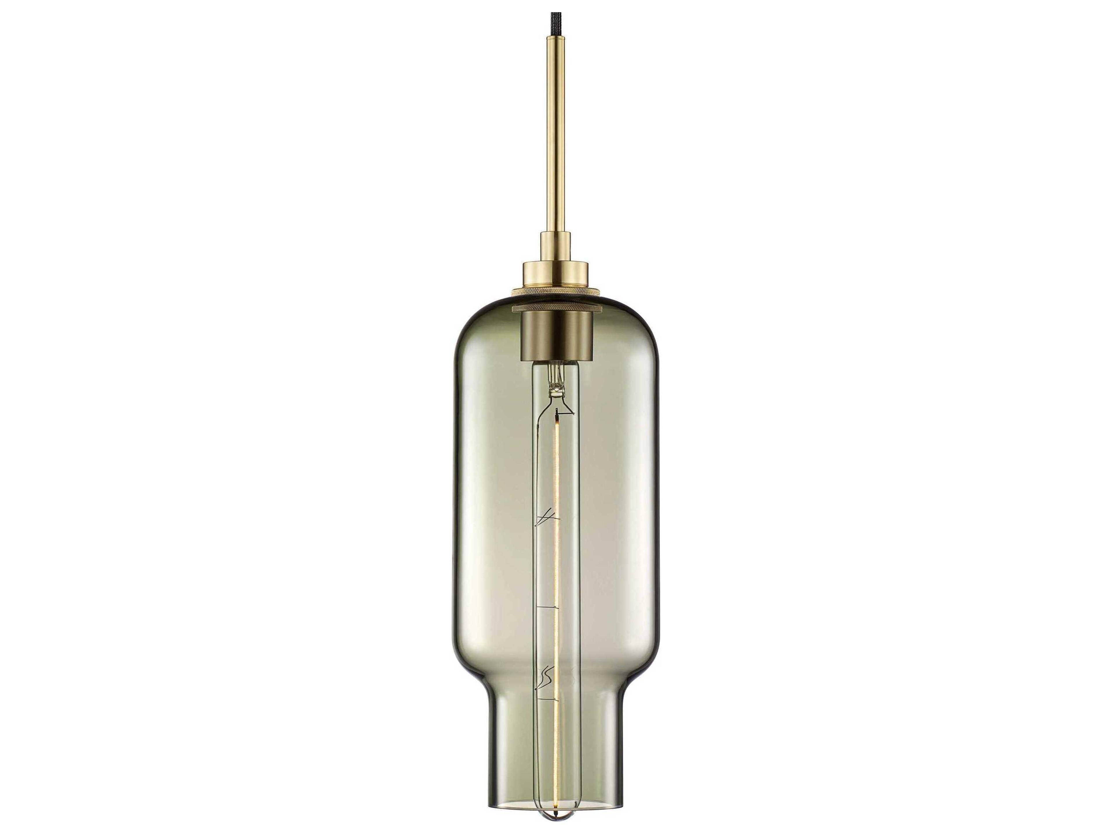Niche Silica Pharos 1-Light Moss Green Cylinder Mini Pendant