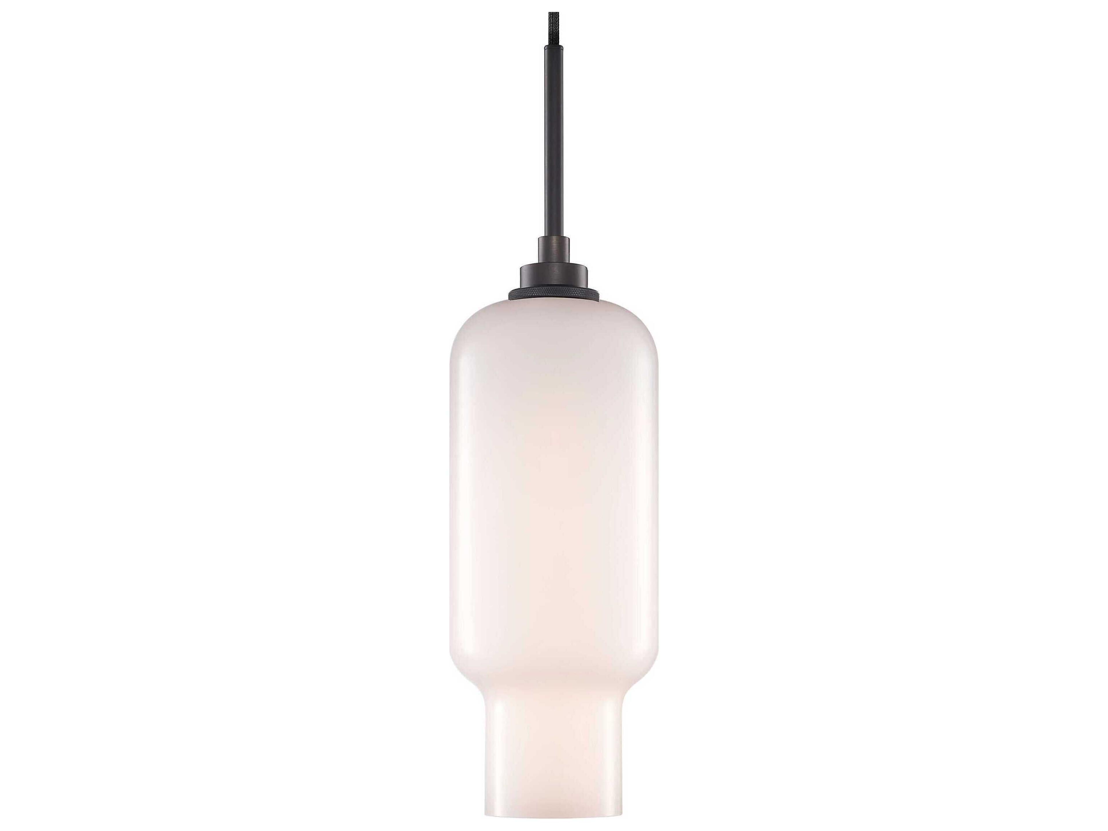 Silica Pharos 1-Light Opaline White Cylinder Mini Pendant