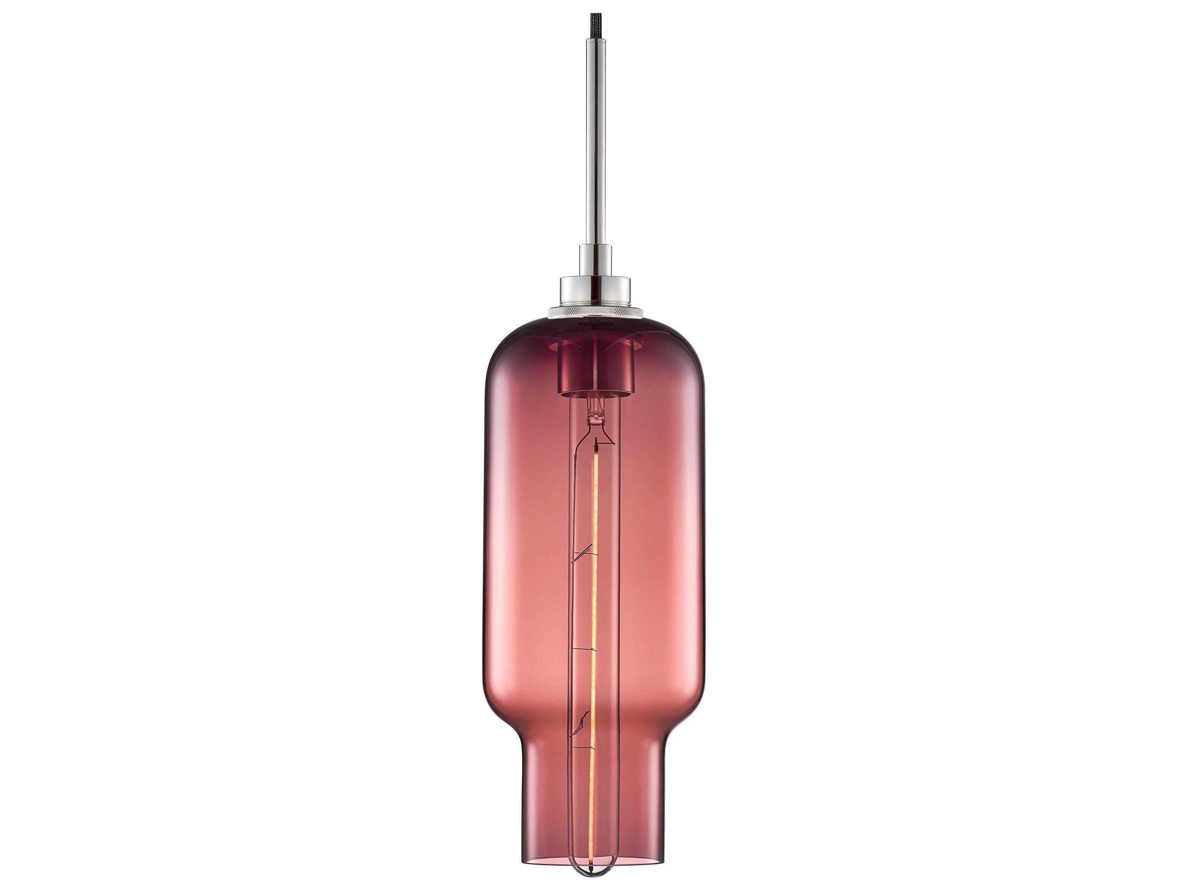 Niche Silica Pharos 1-Light Plum Purple Cylinder Mini Pendant