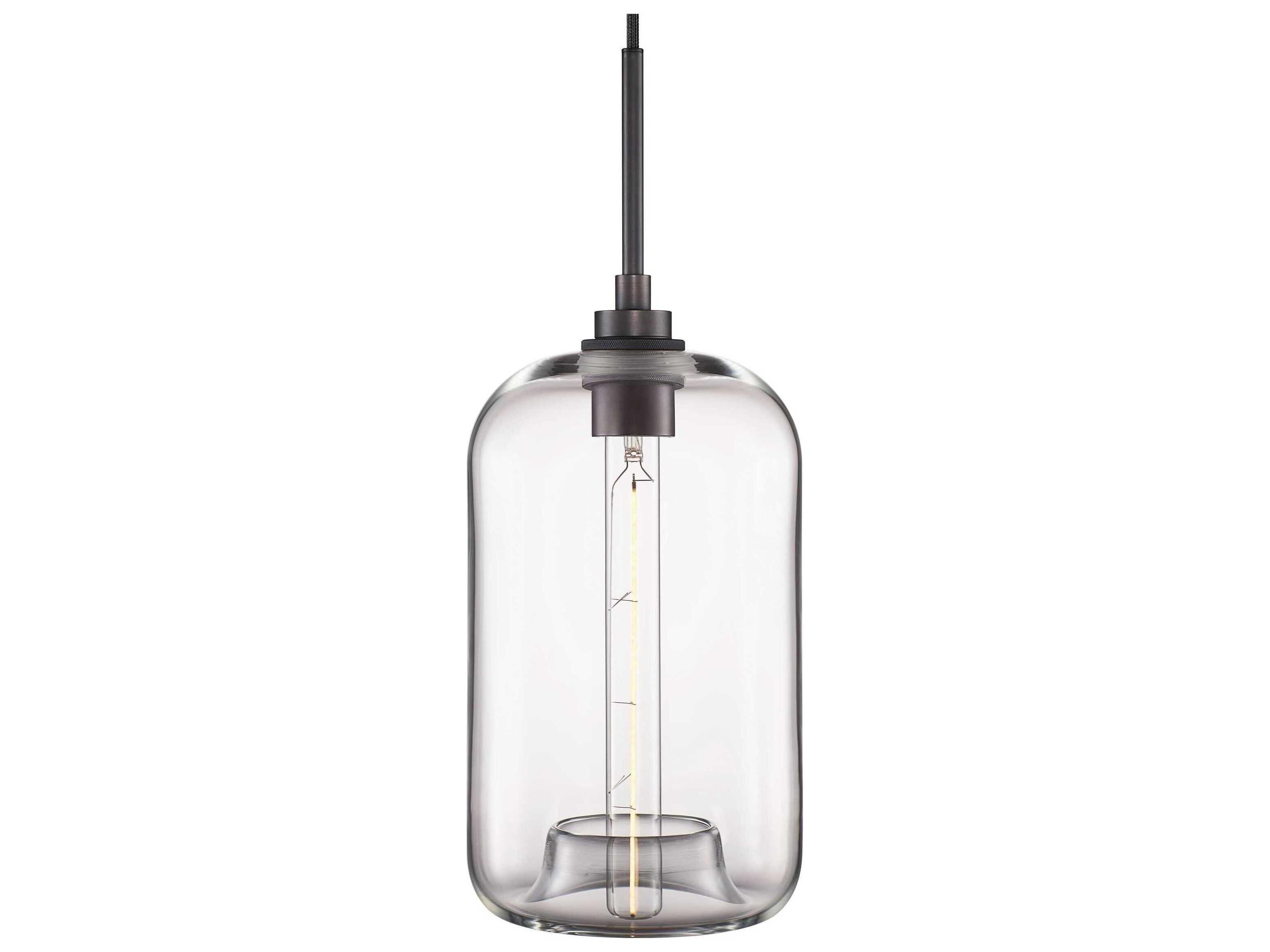 Silica Pod 1-Light Clear Cylinder Mini Pendant