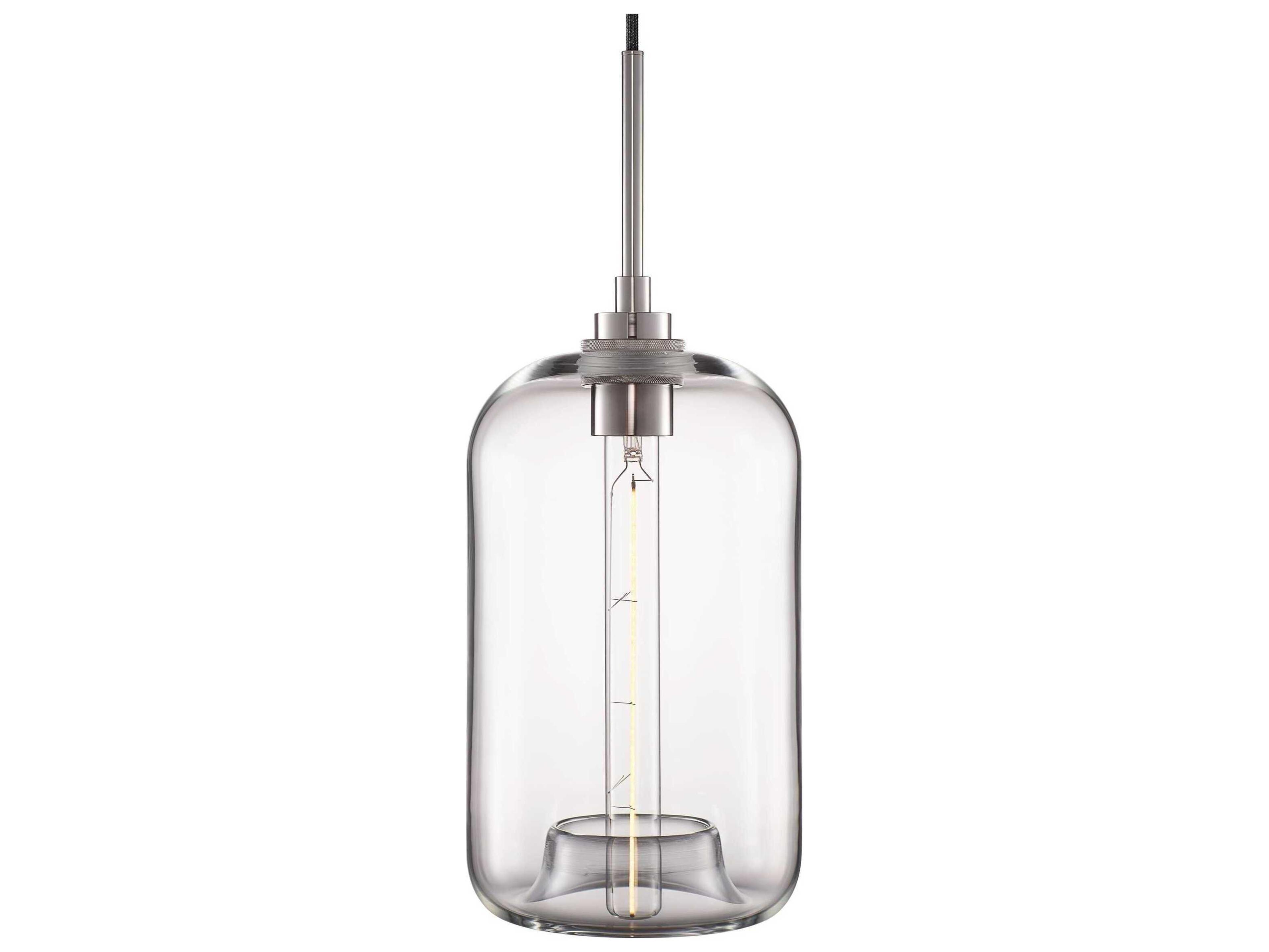 Niche Silica Pod 1-Light Clear Cylinder Mini Pendant