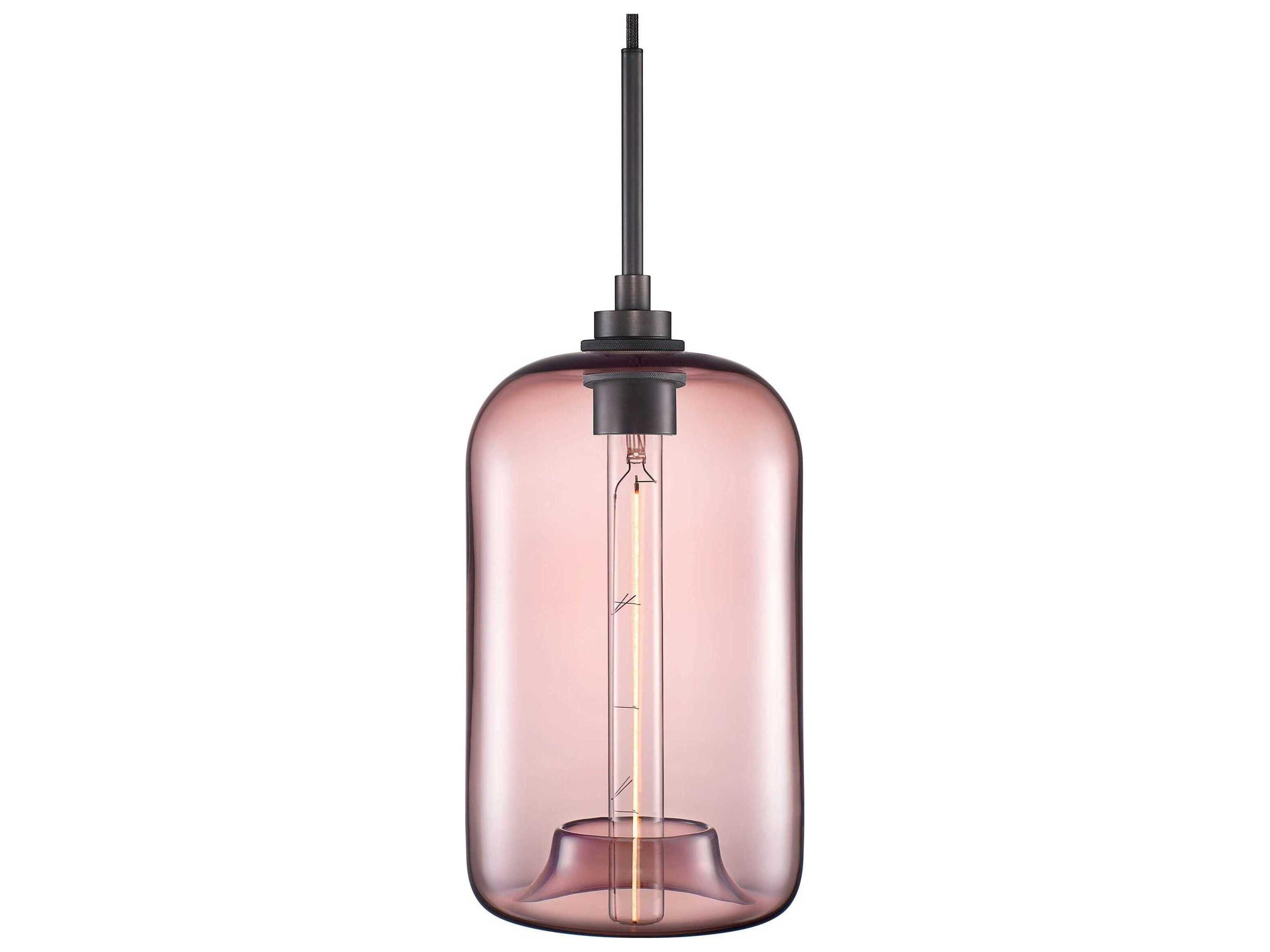 Silica Pod 1-Light Fig Pink Cylinder Mini Pendant