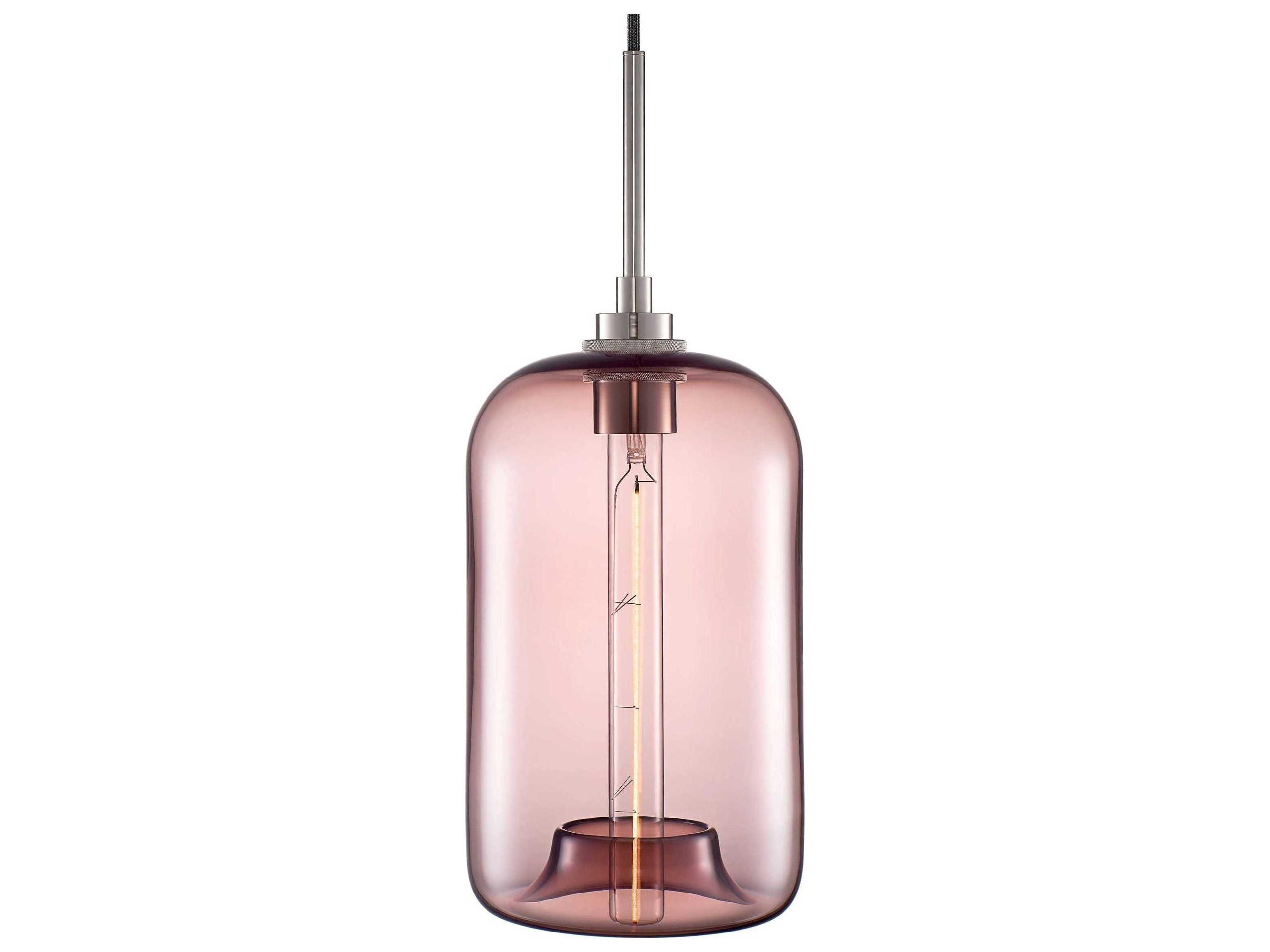Niche Silica Pod 1-Light Fig Pink Cylinder Mini Pendant