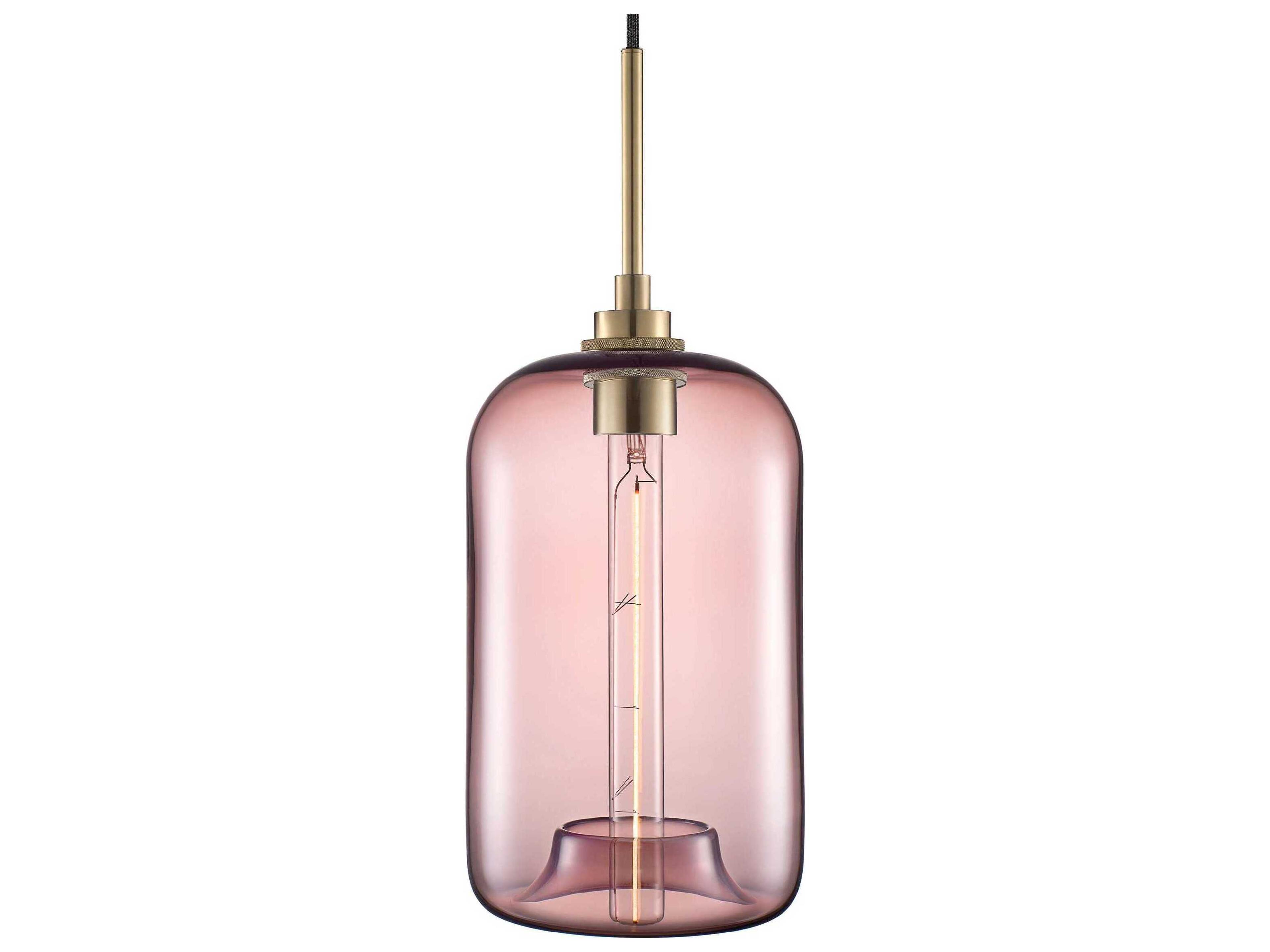 Niche Silica Pod 1-Light Fig Pink Cylinder Mini Pendant