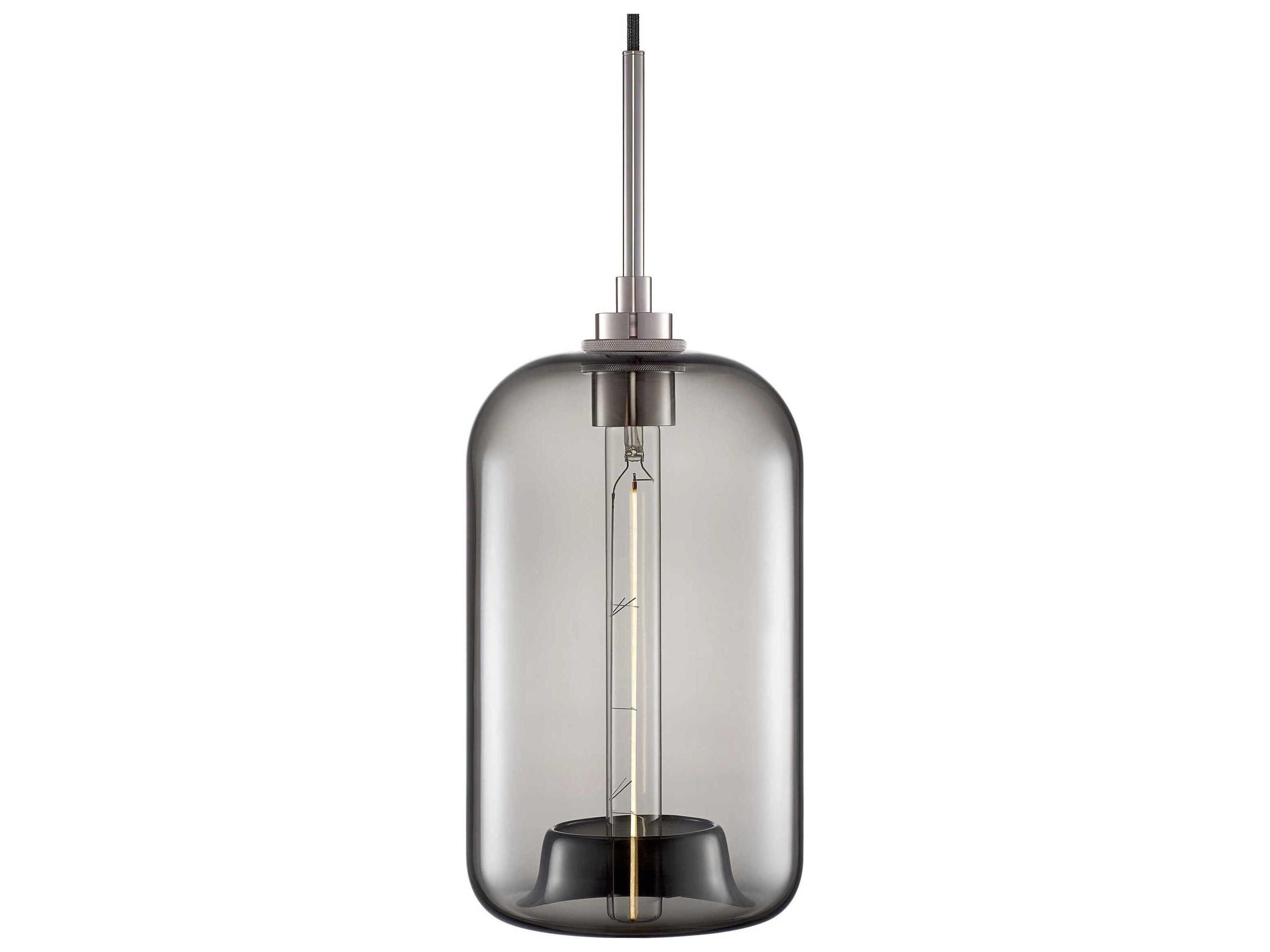Niche Silica Pod 1-Light Gray Cylinder Mini Pendant
