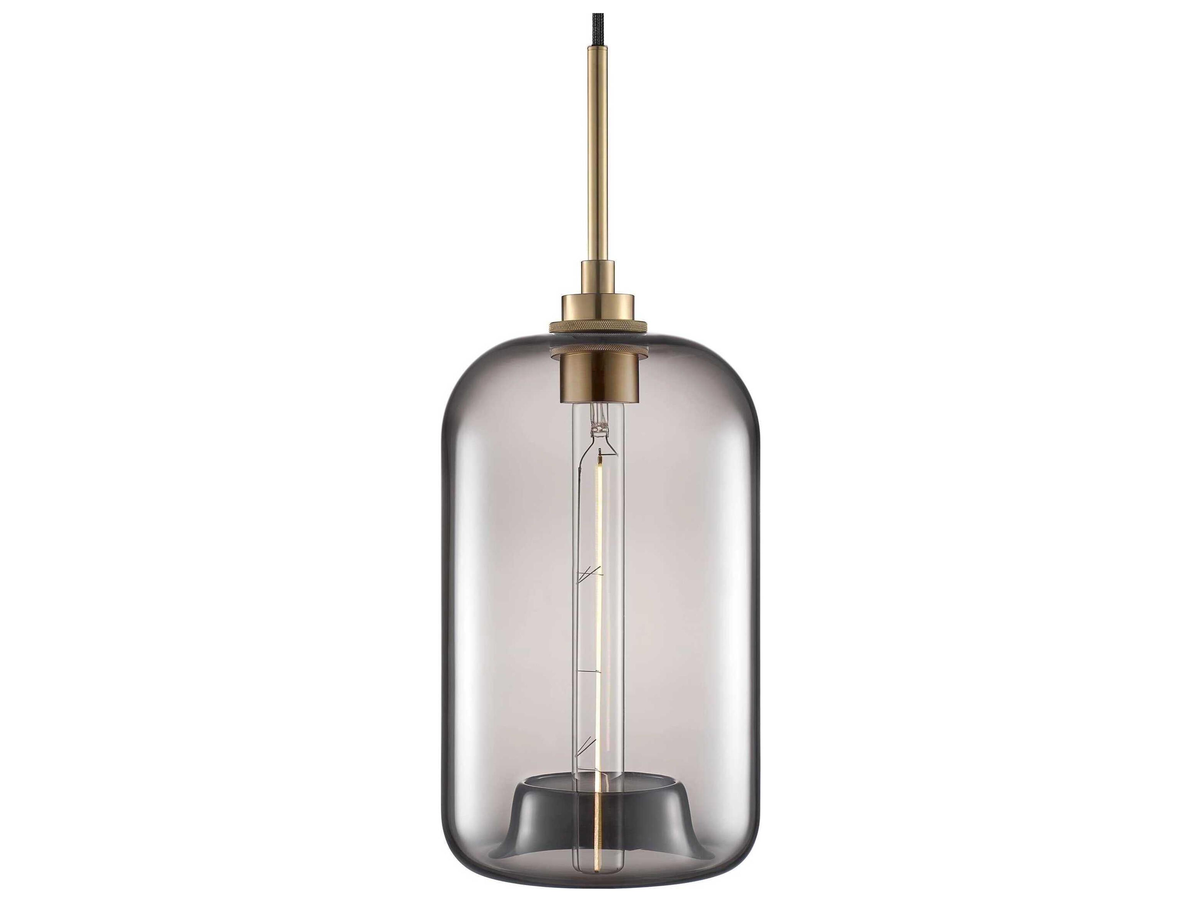 Niche Silica Pod 1-Light Gray Cylinder Mini Pendant