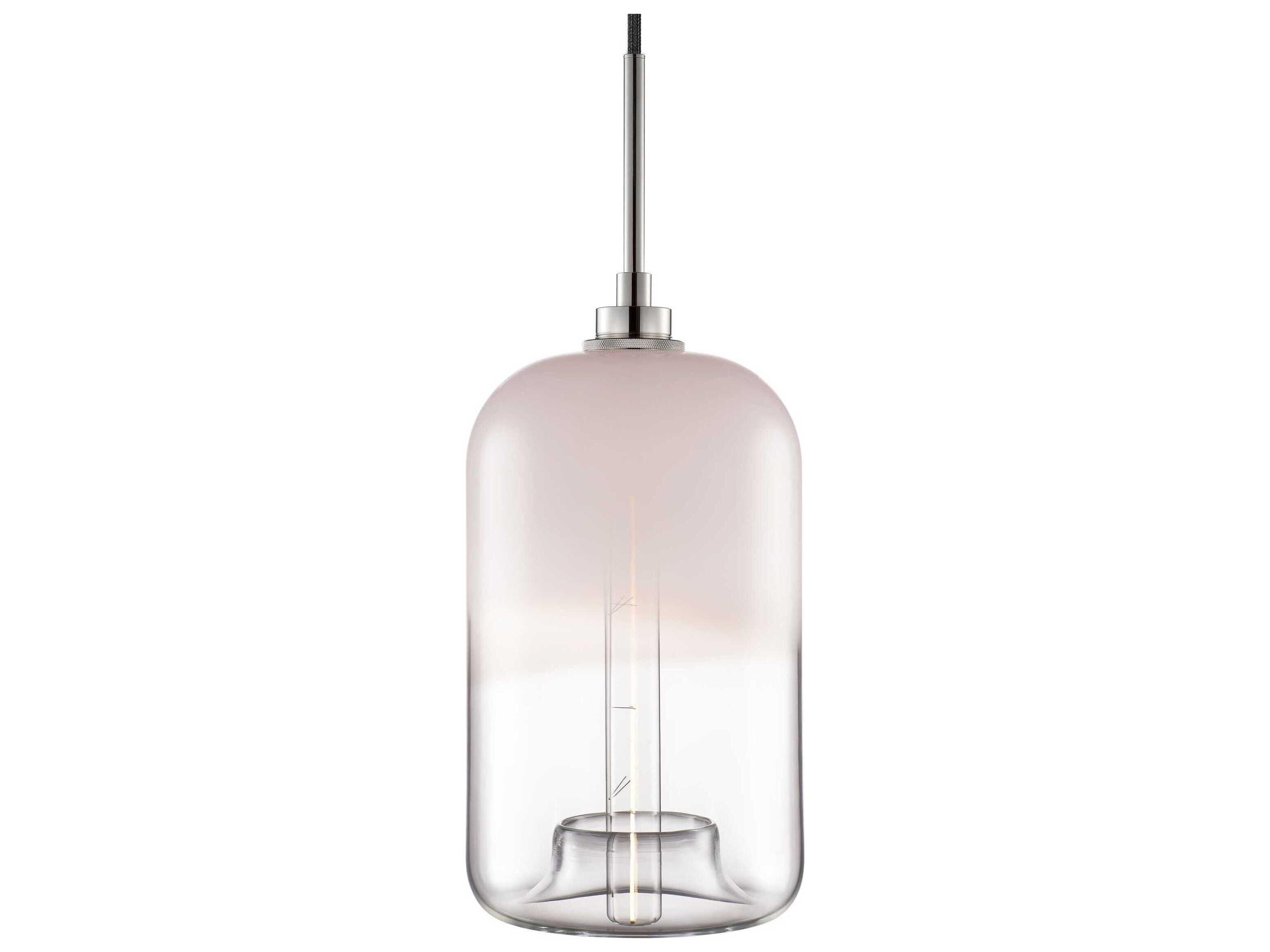 Niche Silica Pod Ombra 1-Light Opaline Clear White Cylinder Pendant