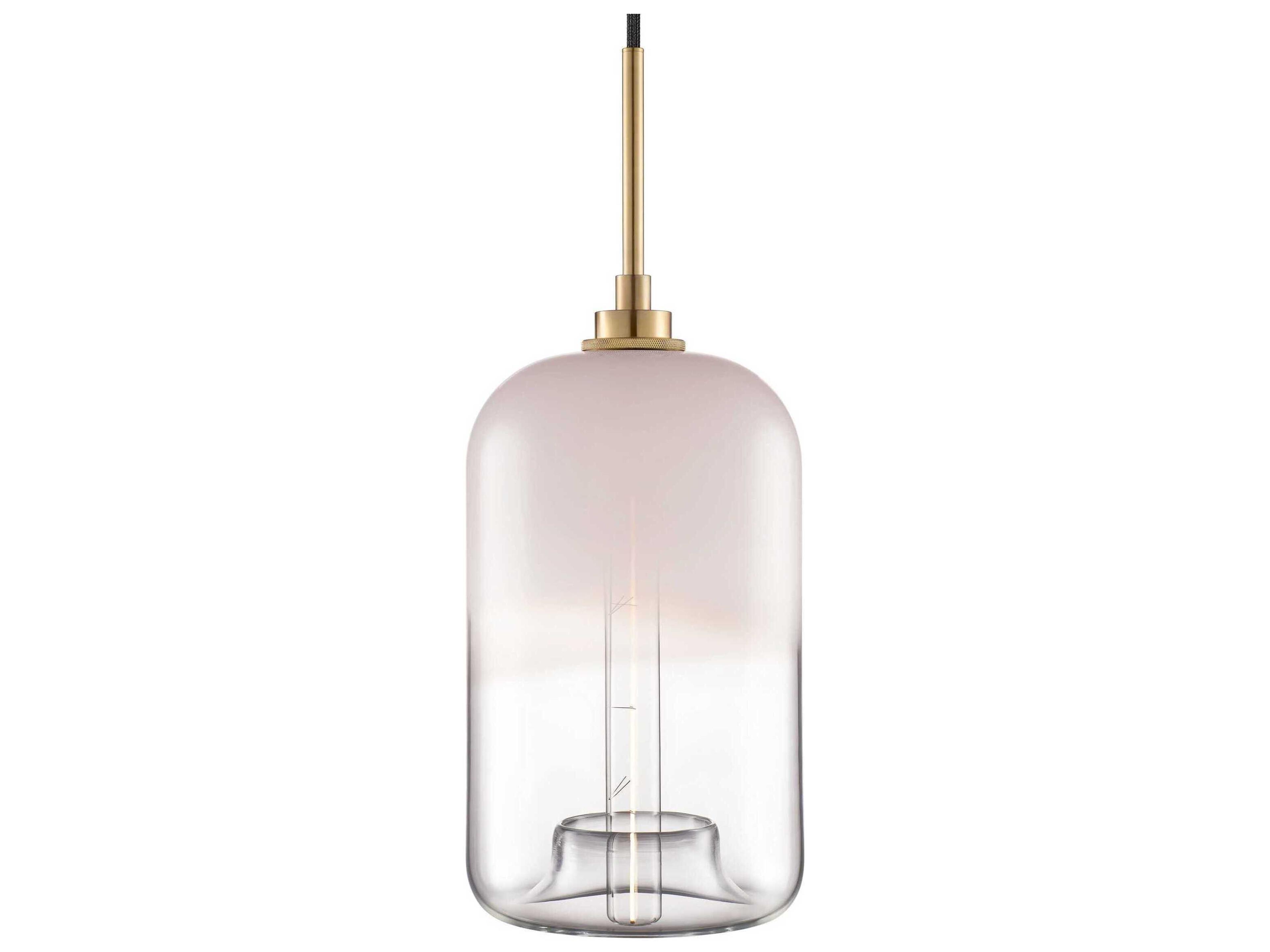 Niche Silica Pod Ombra 1-Light Opaline Clear White Cylinder Pendant