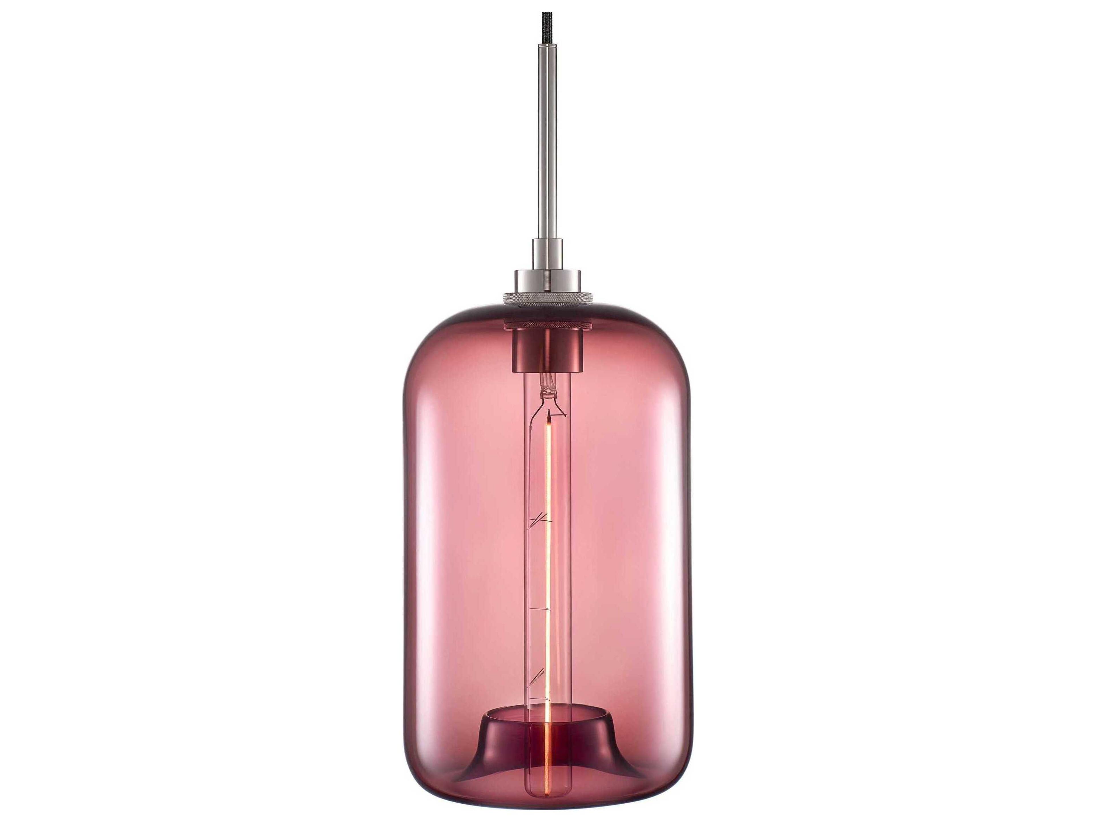 Silica Pod 1-Light Plum Purple Cylinder Mini Pendant