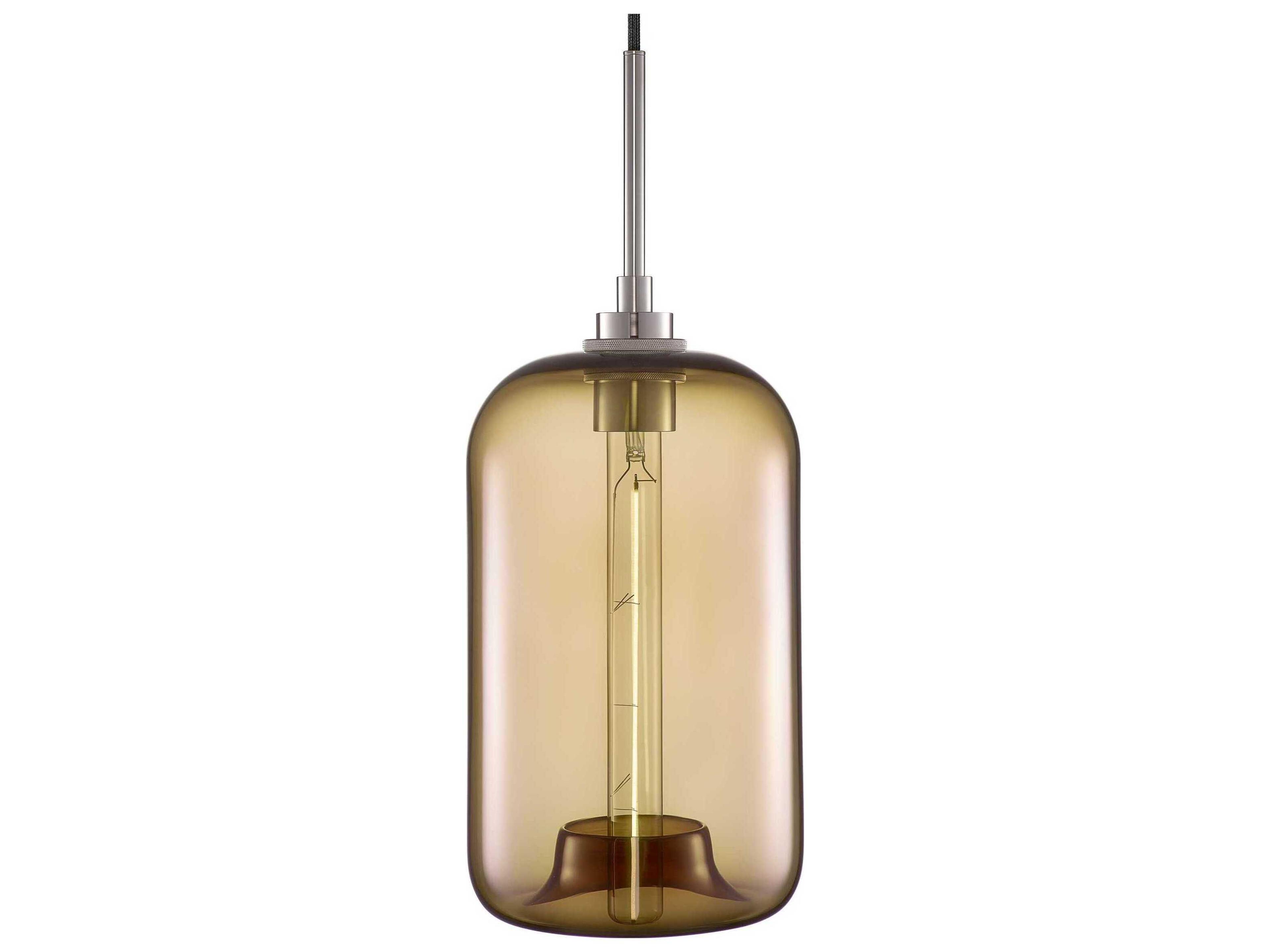 Niche Silica Pod 1-Light Smoke Yellow Cylinder Mini Pendant