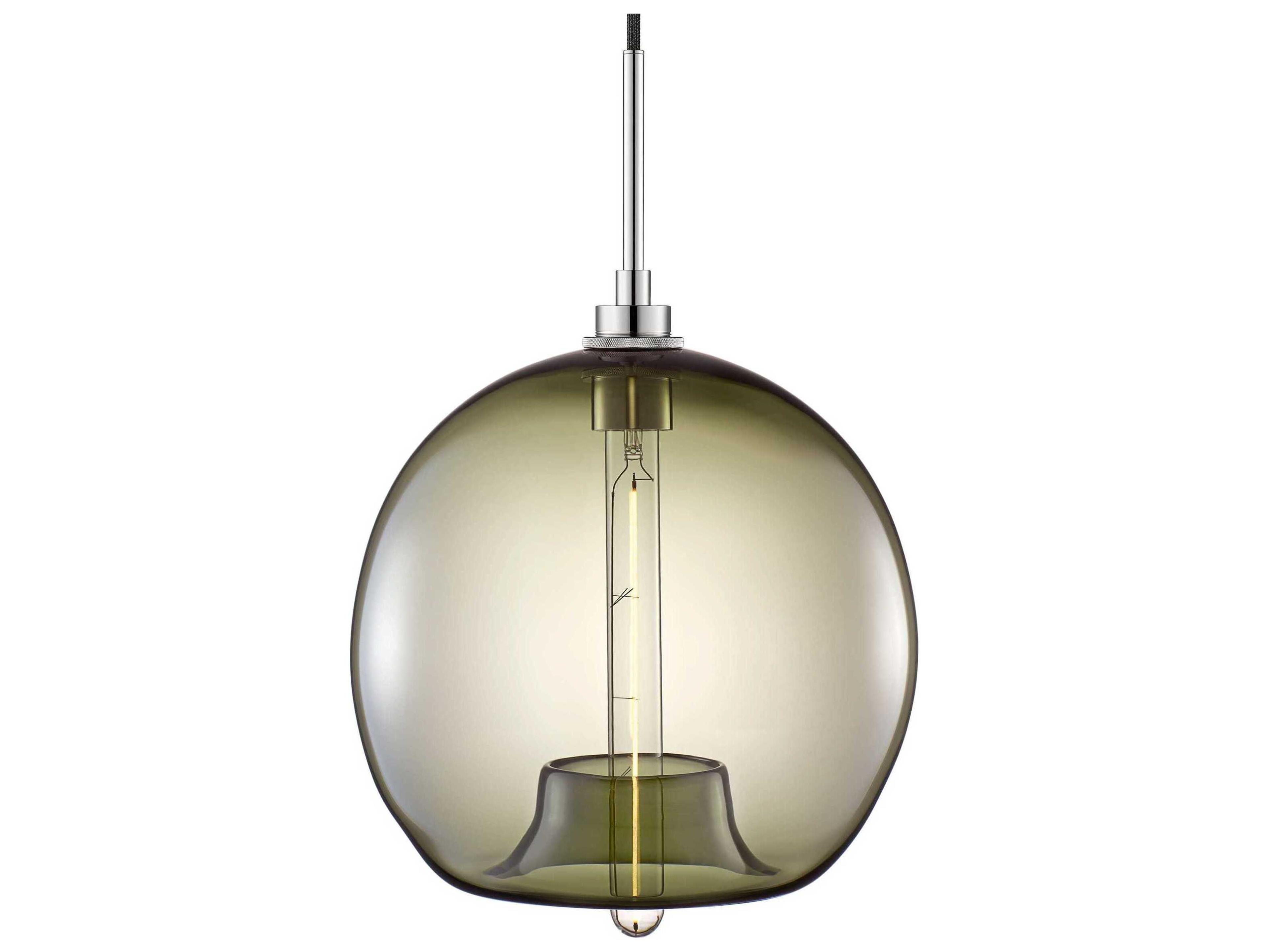 Silica Stamen 1-Light Moss Green Globe Mini Pendant