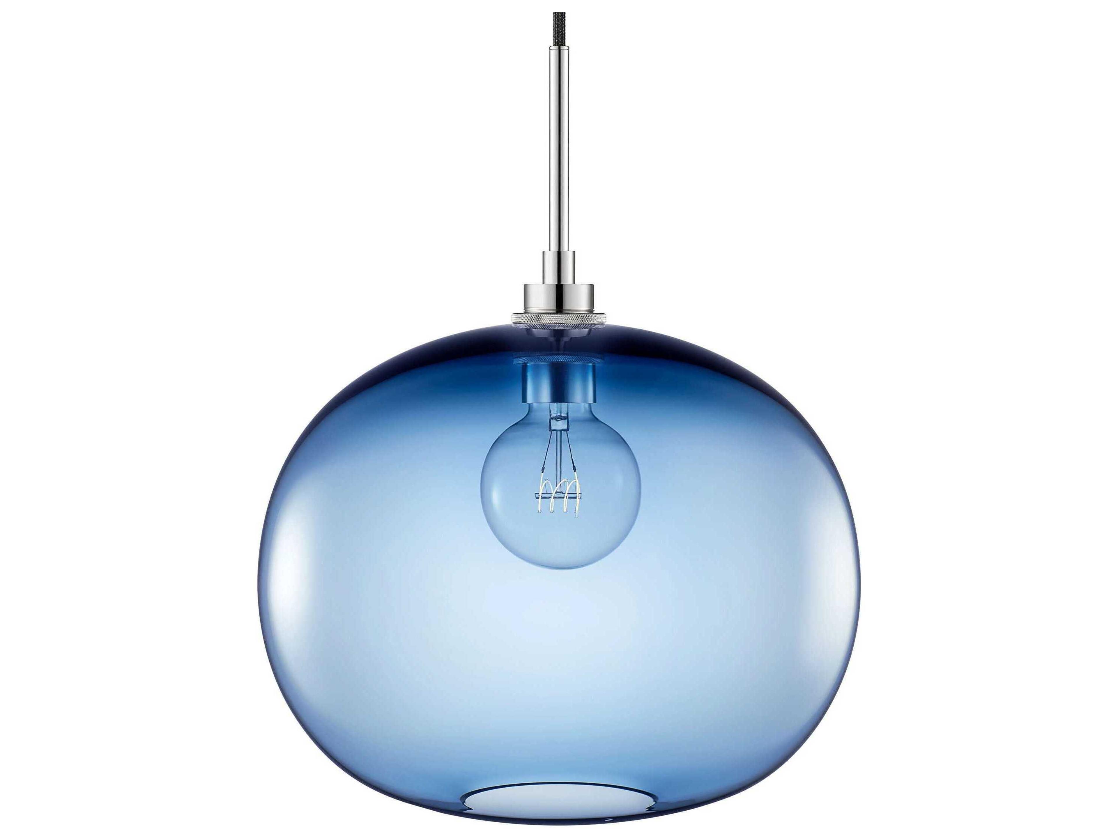 Silica Terra 1-Light Sapphire Blue Globe Pendant
